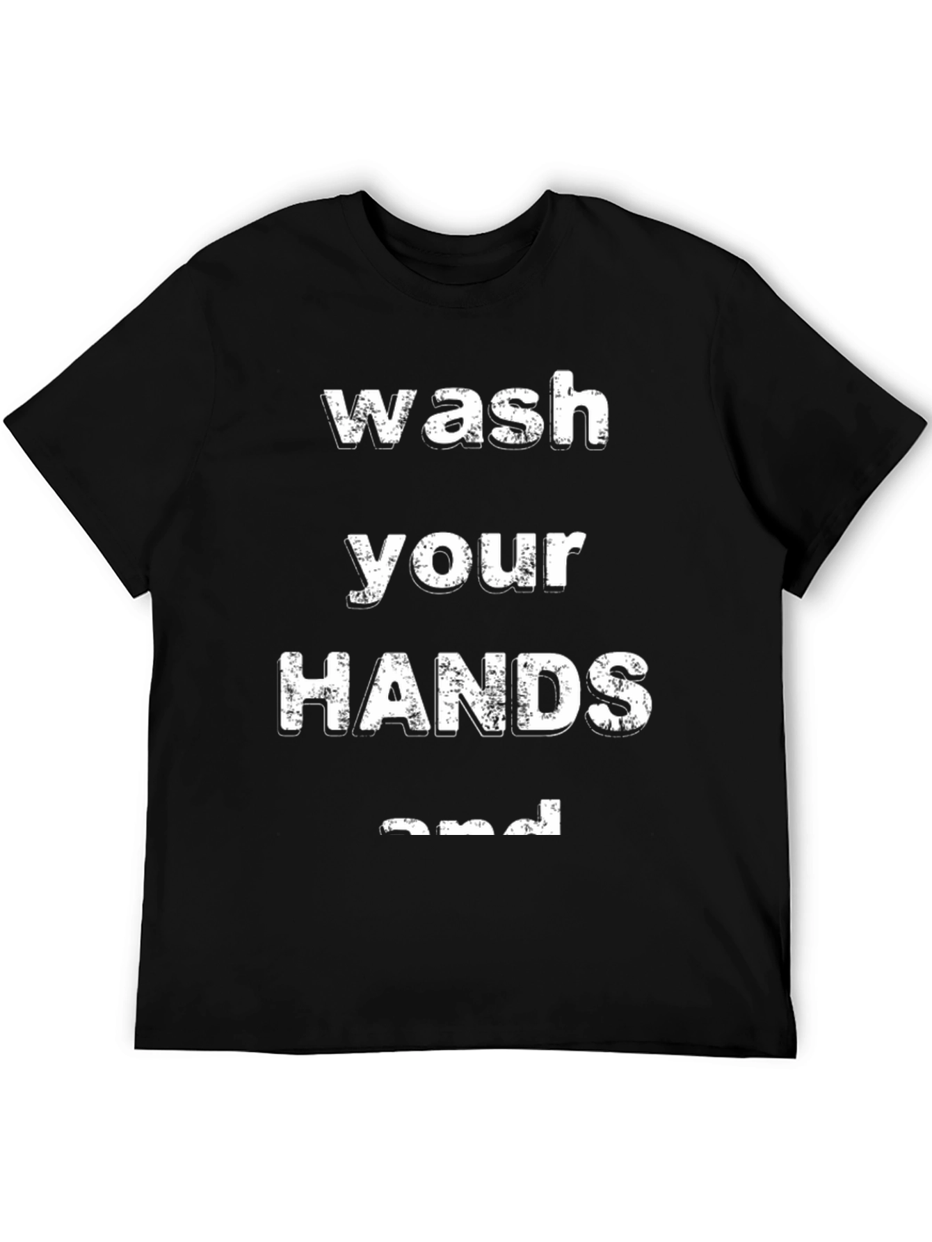 Wash Your Hands Graphic Tee - Black Casual T-Shirt