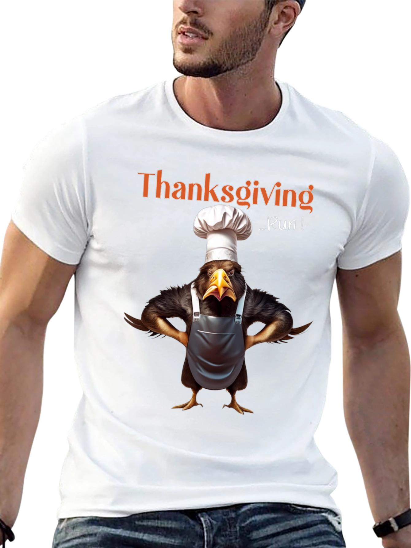 Thanksgiving Run Chef Turkey T-Shirt