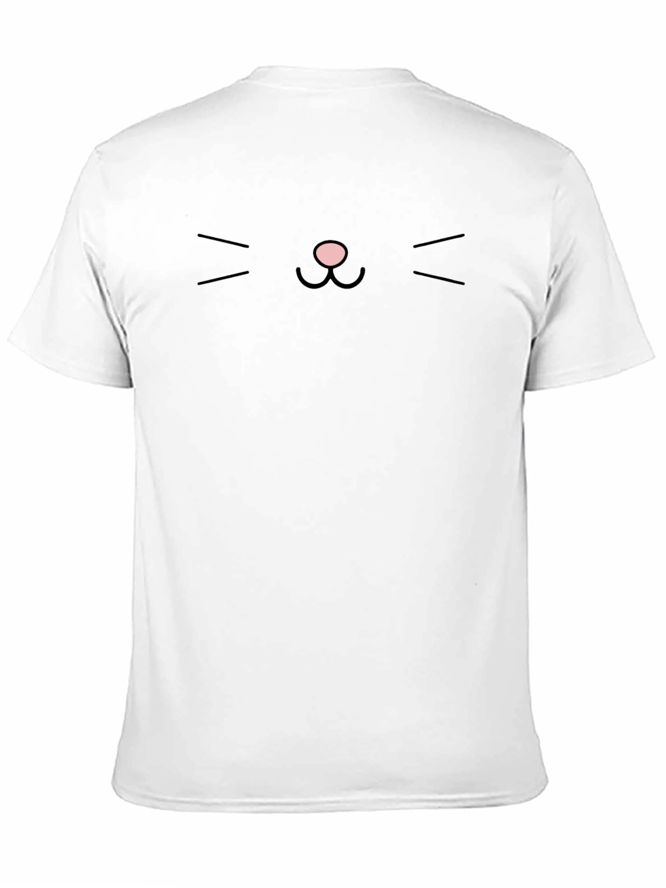 Minimalist Cat Face Graphic Tee - Black