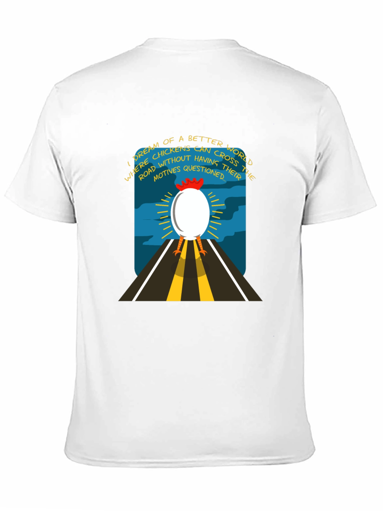 Funny Chicken Crossing Road Graphic T-Shirt