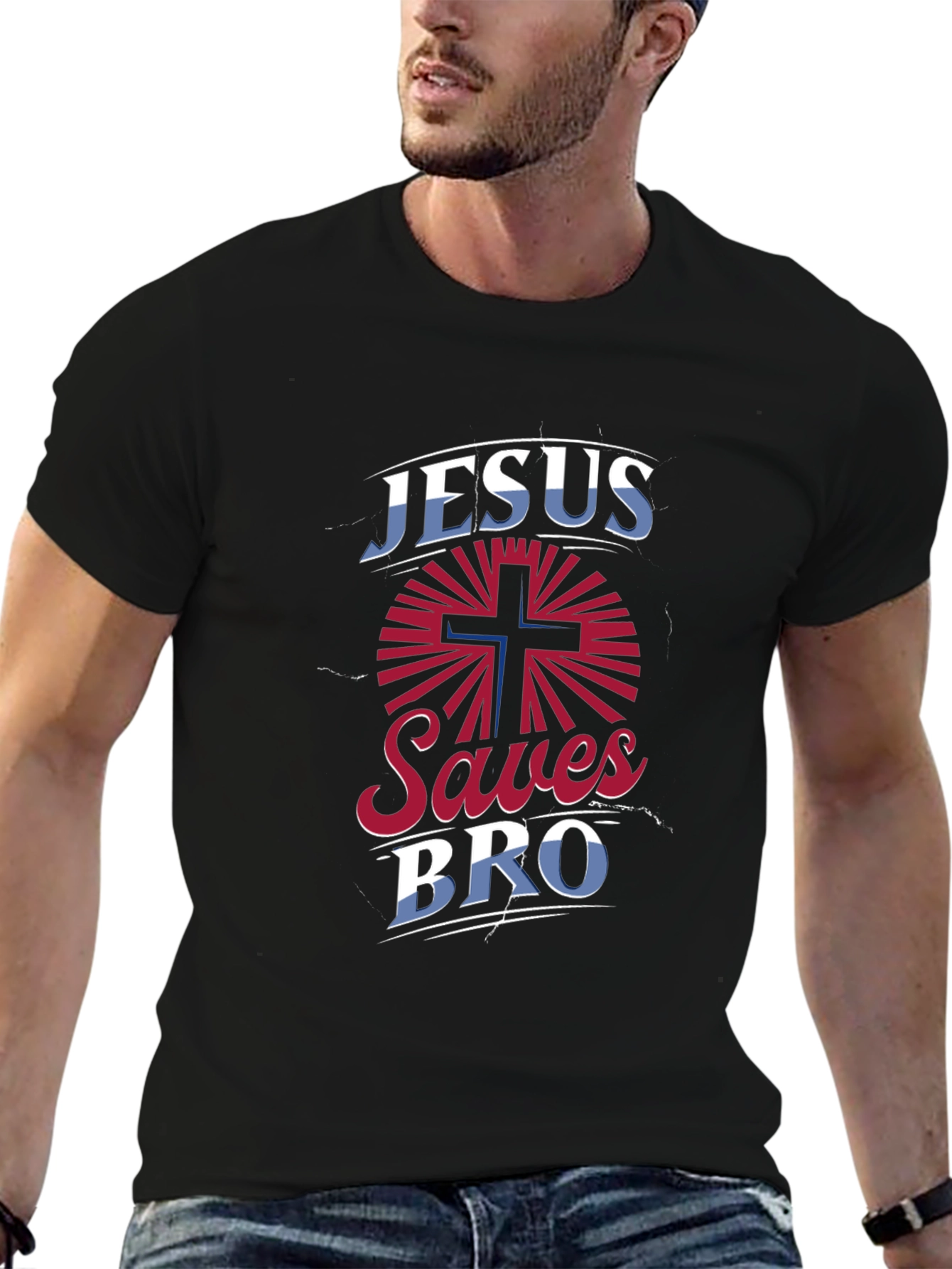 Jesus Saves Bro Graphic T-Shirt