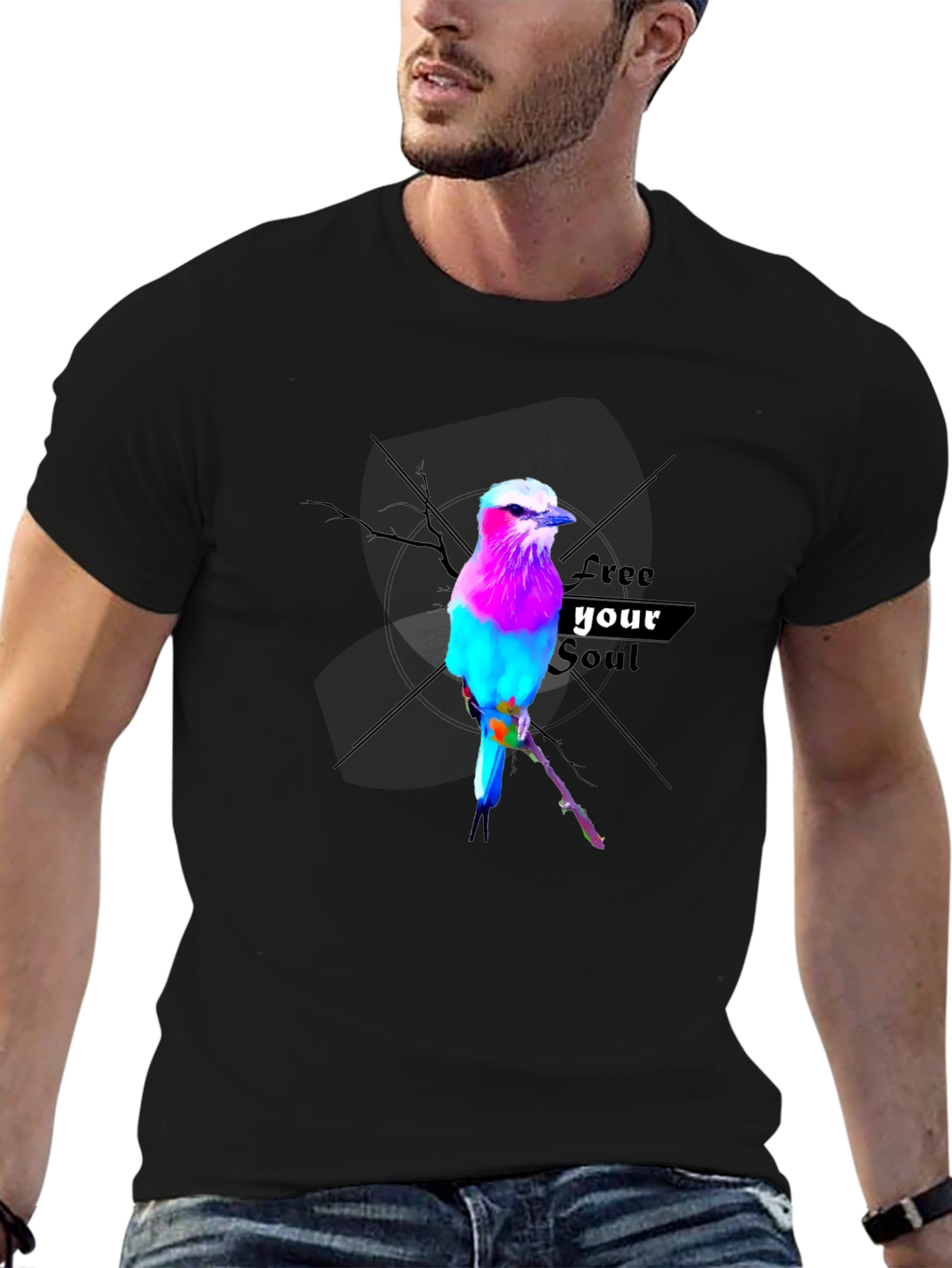 Vibrant Bird Graphic Tee - Free Your Soul