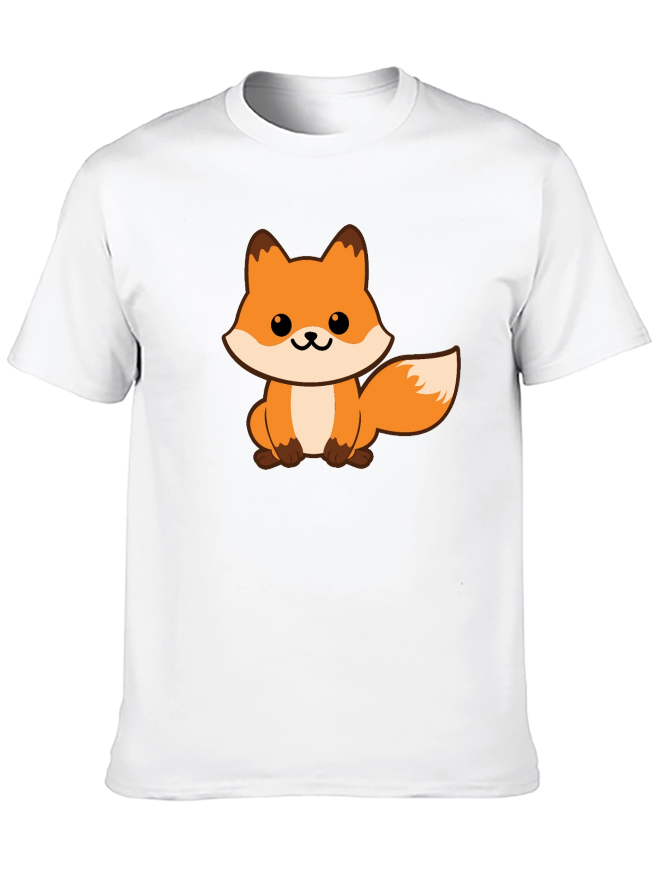 Cute Fox Graphic Black T-Shirt