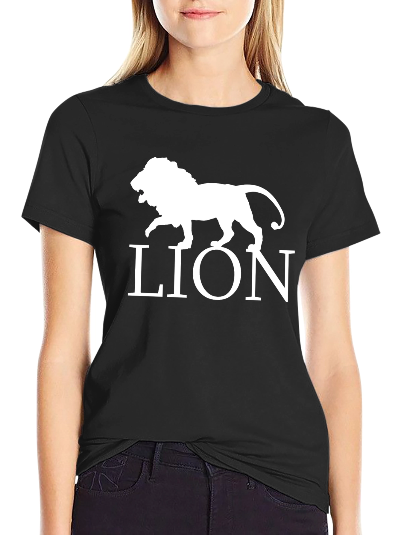 Lion Graphic Print Tee - Bold Animal Design