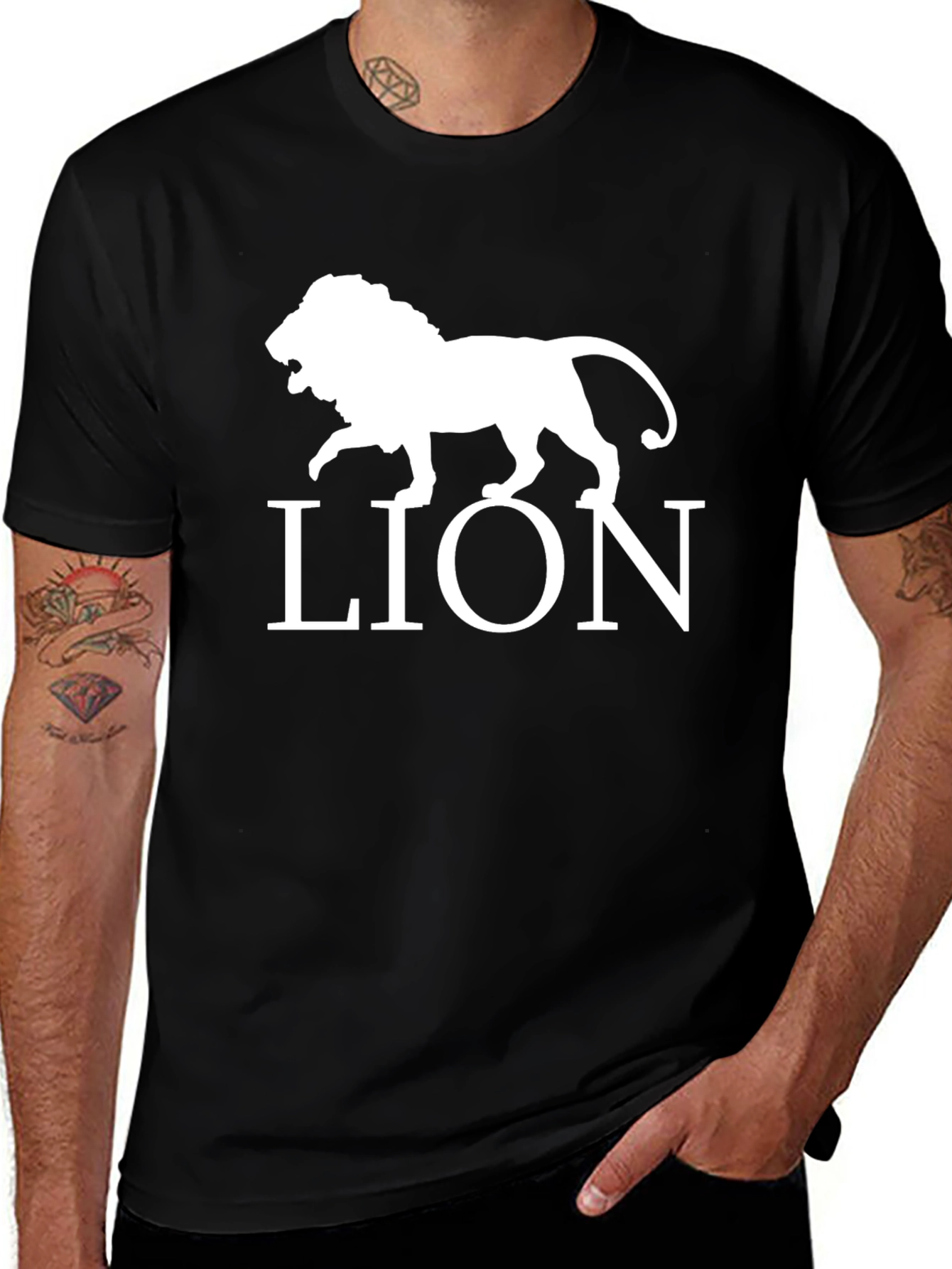 Lion Graphic Print Tee - Bold Animal Design