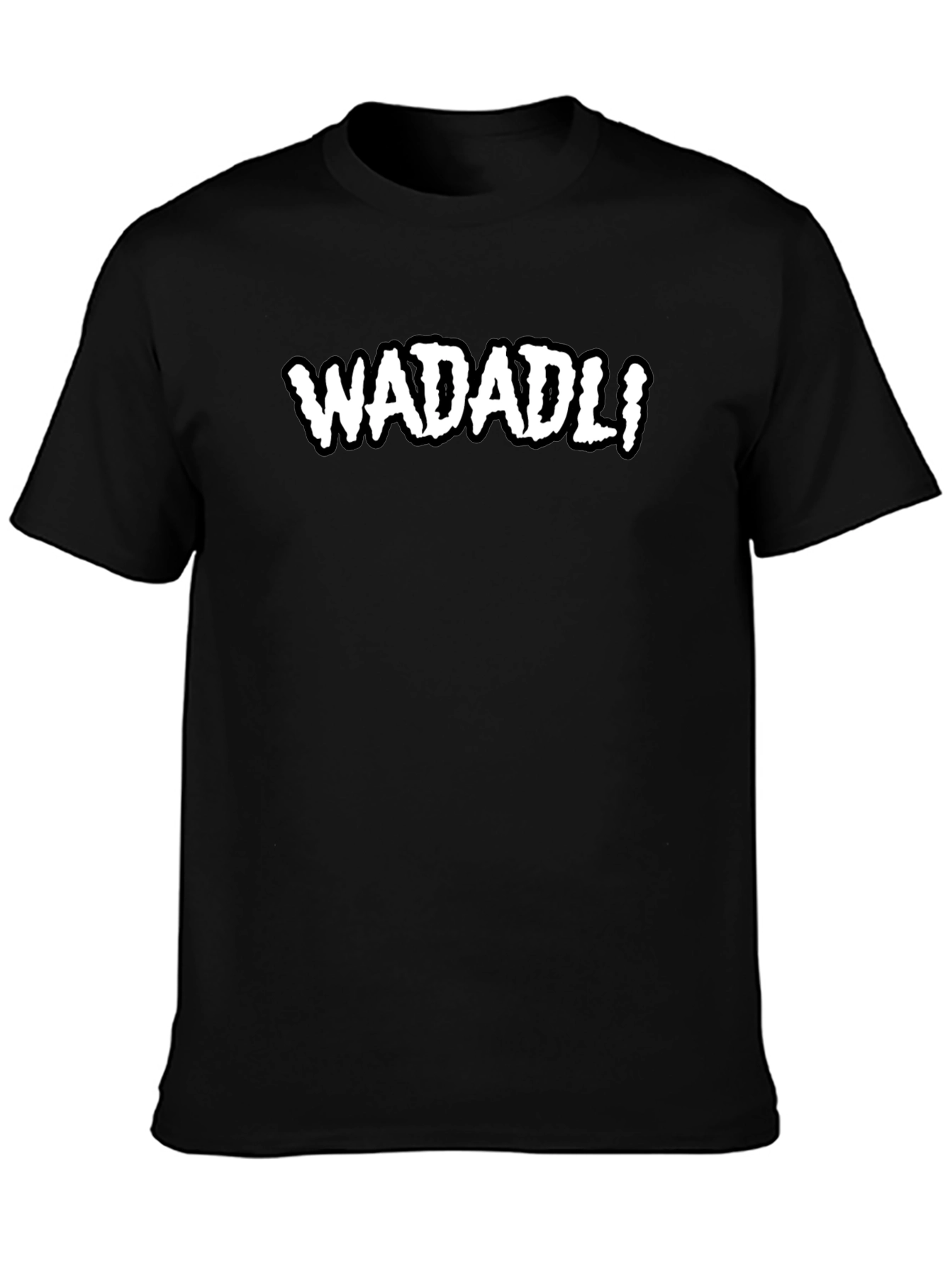 WADADLI Graphic Tee - Black Cotton Comfort T-Shirt