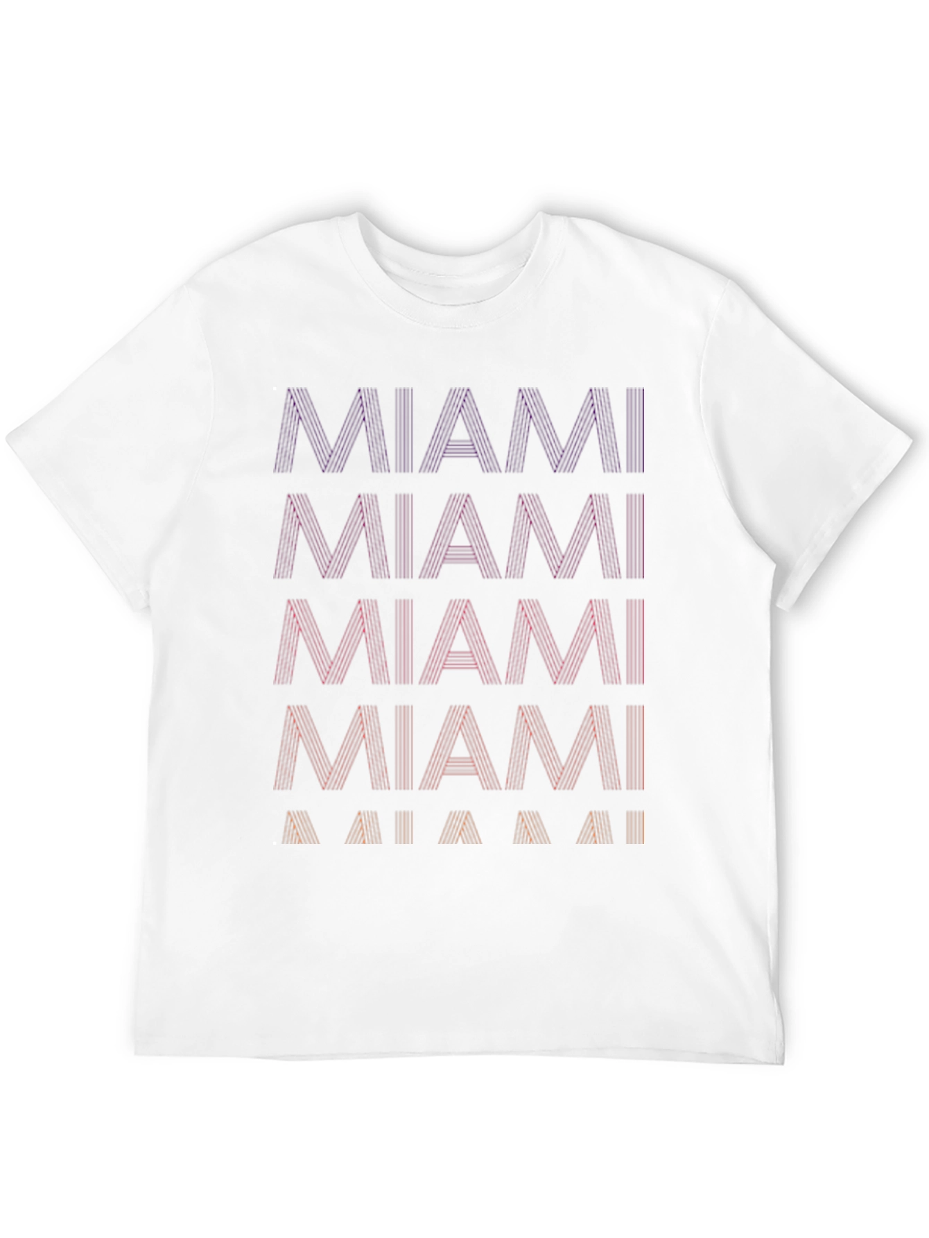 Miami Graphic Tee - Cool Striped Text Design