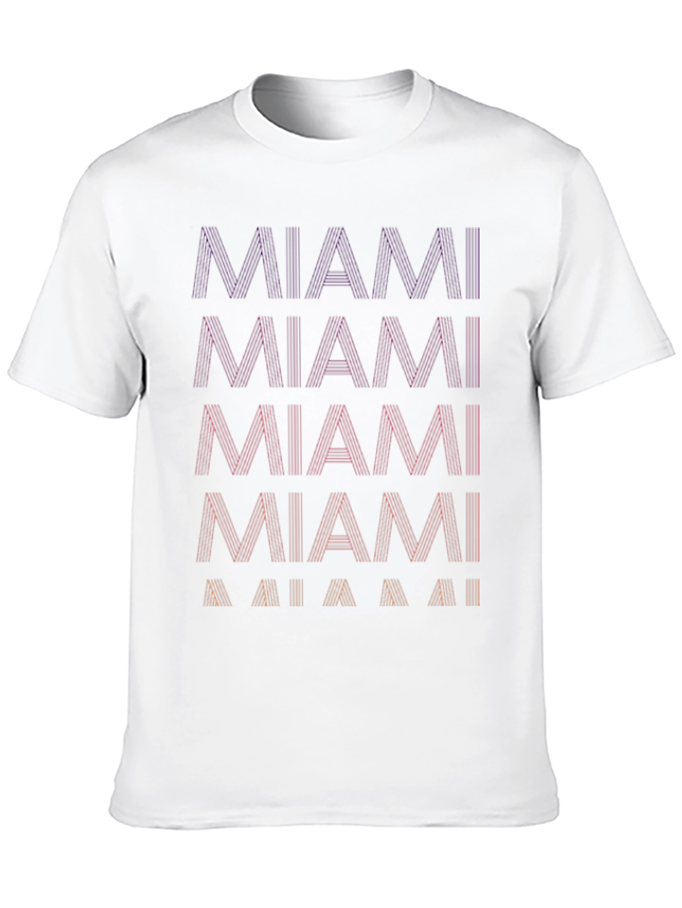 Miami Graphic Tee - Cool Striped Text Design