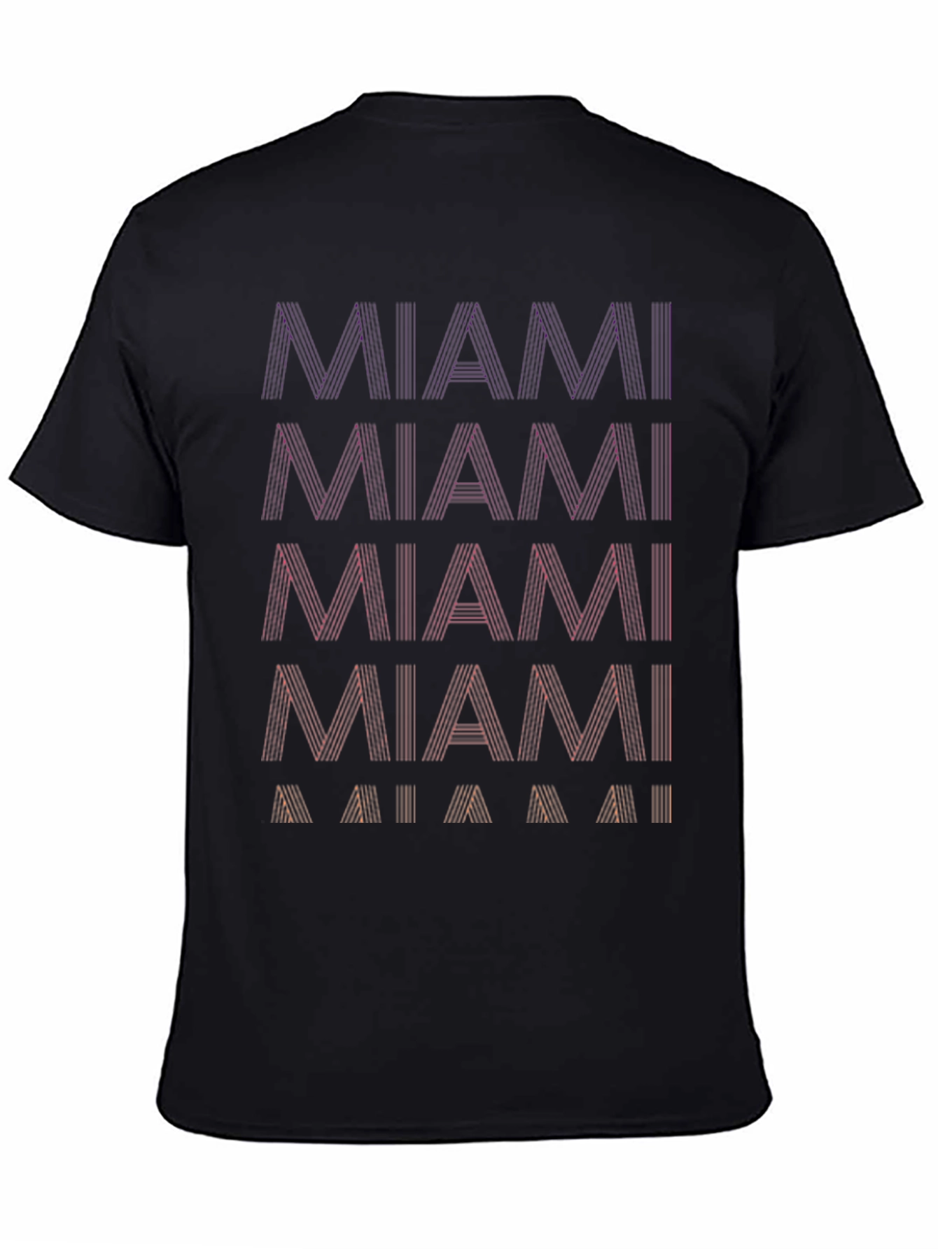 Miami Graphic Tee - Cool Striped Text Design