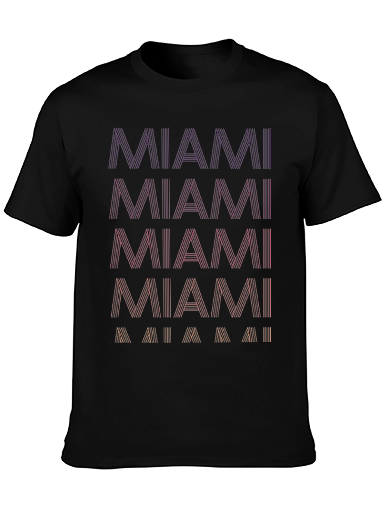 Miami Graphic Tee - Cool Striped Text Design