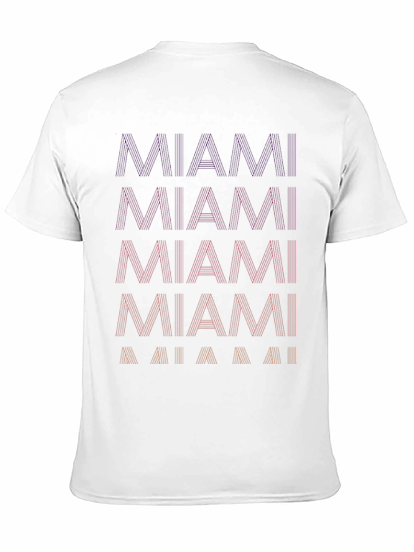Miami Graphic Tee - Cool Striped Text Design