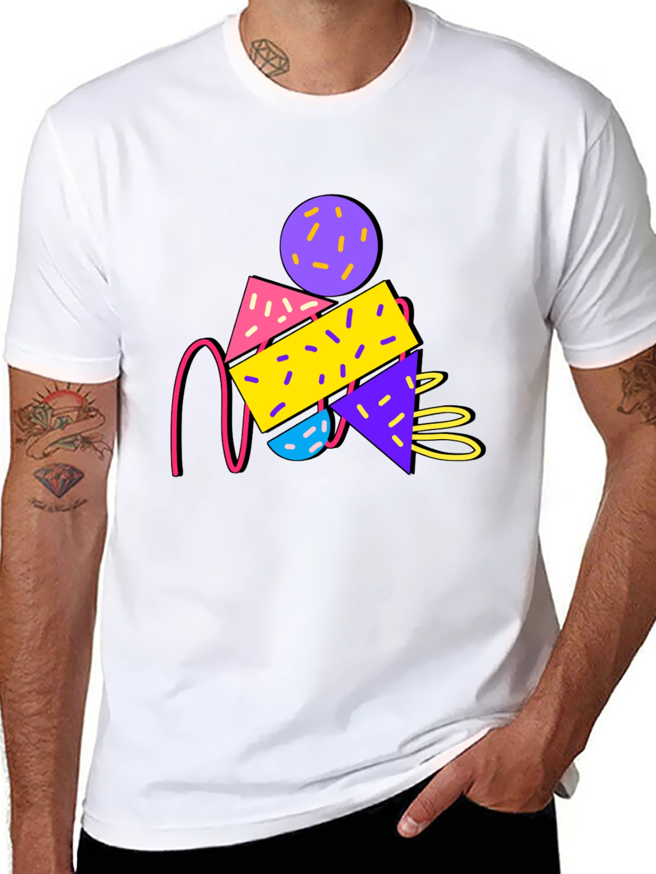 Retro Graphic T-Shirt - 80s Memphis Design