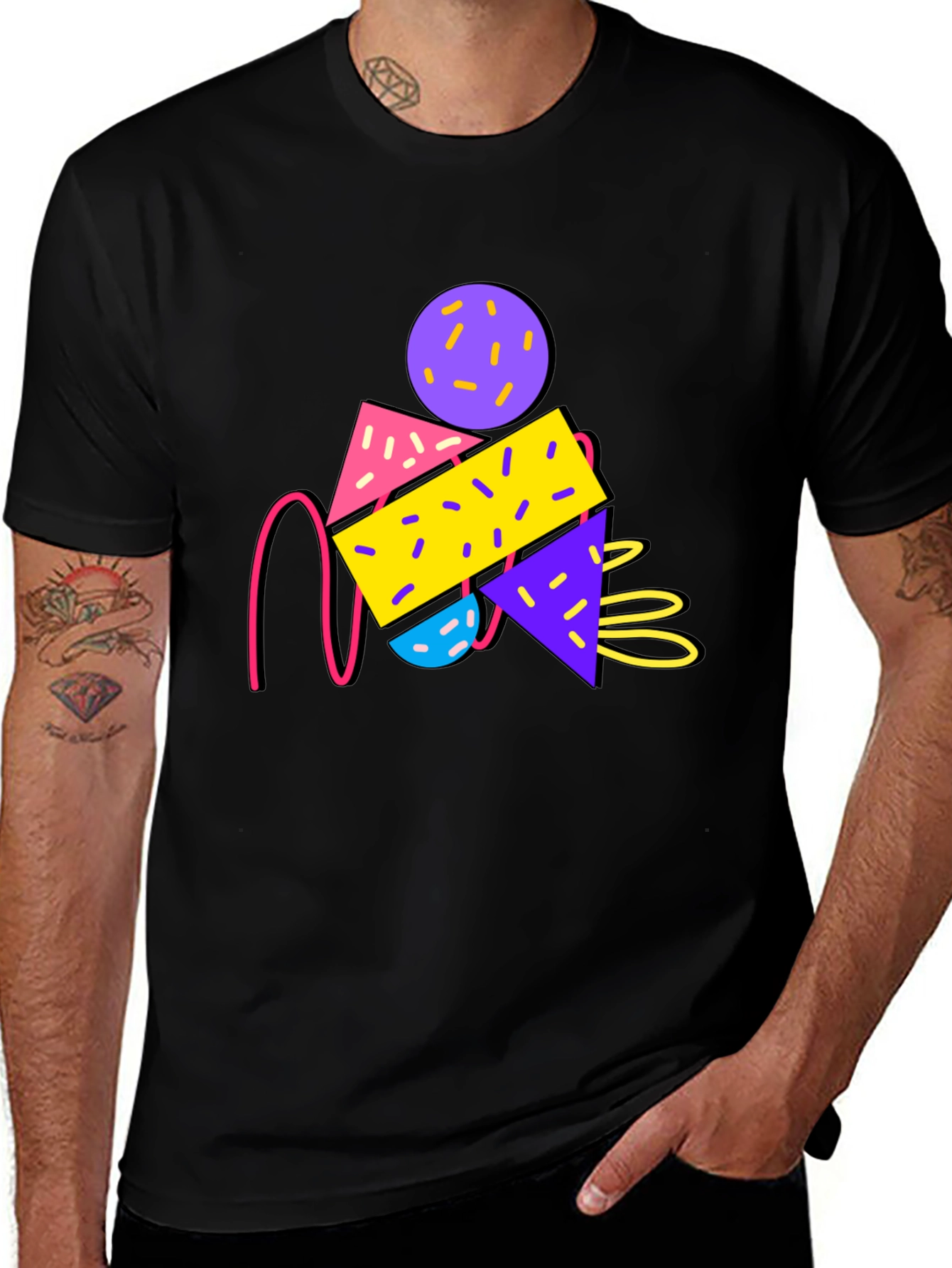 Retro Graphic T-Shirt - 80s Memphis Design