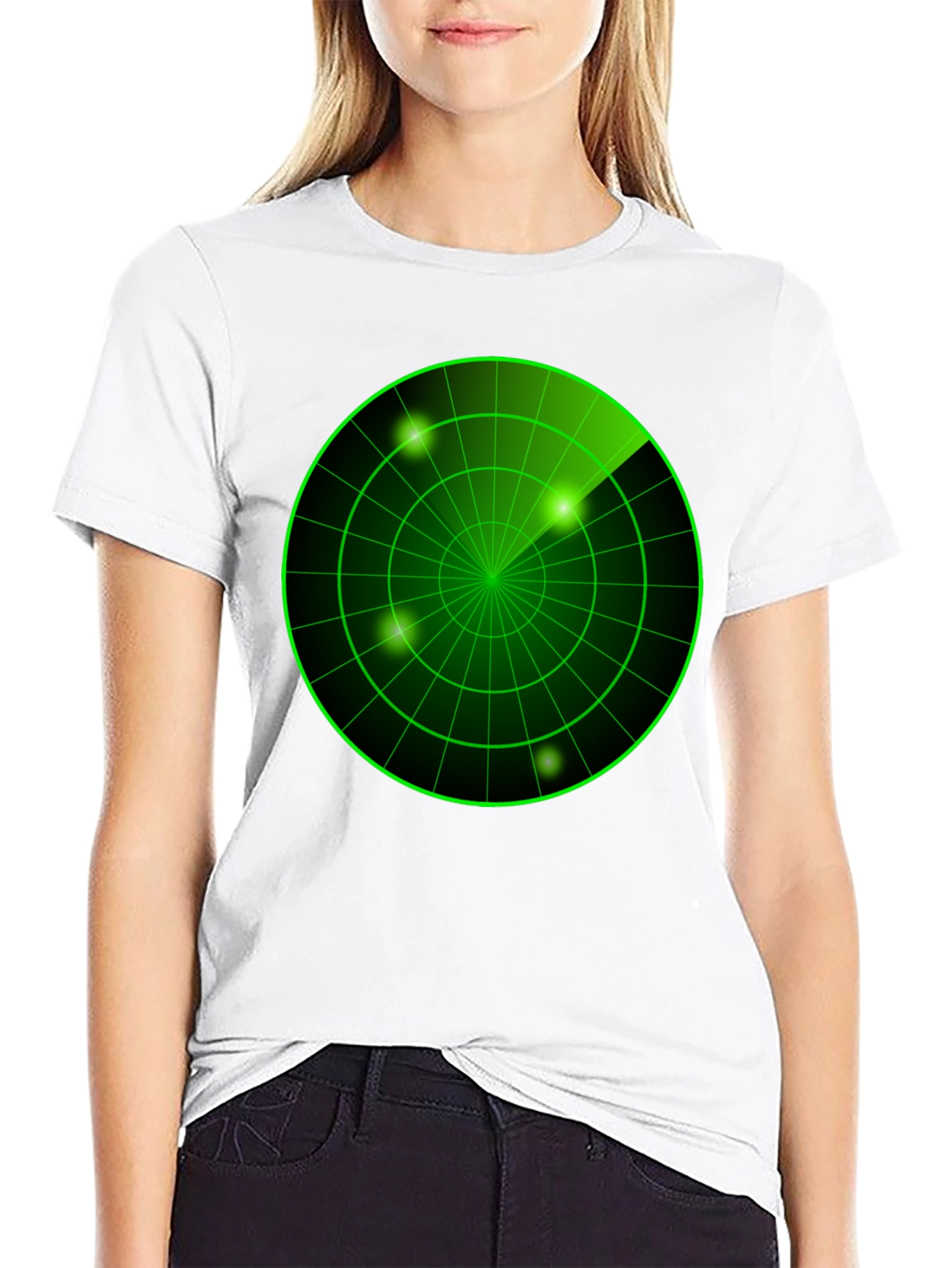 Radar Screen Graphic Tee - Black Cotton T-Shirt
