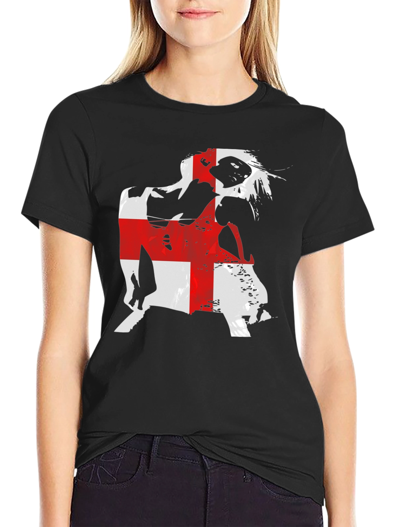 England Flag Graphic Black T-Shirt