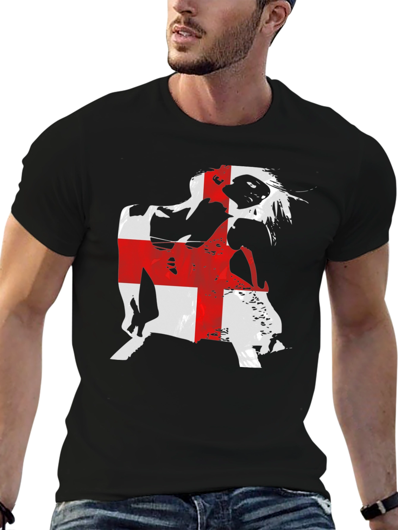 England Flag Graphic Black T-Shirt