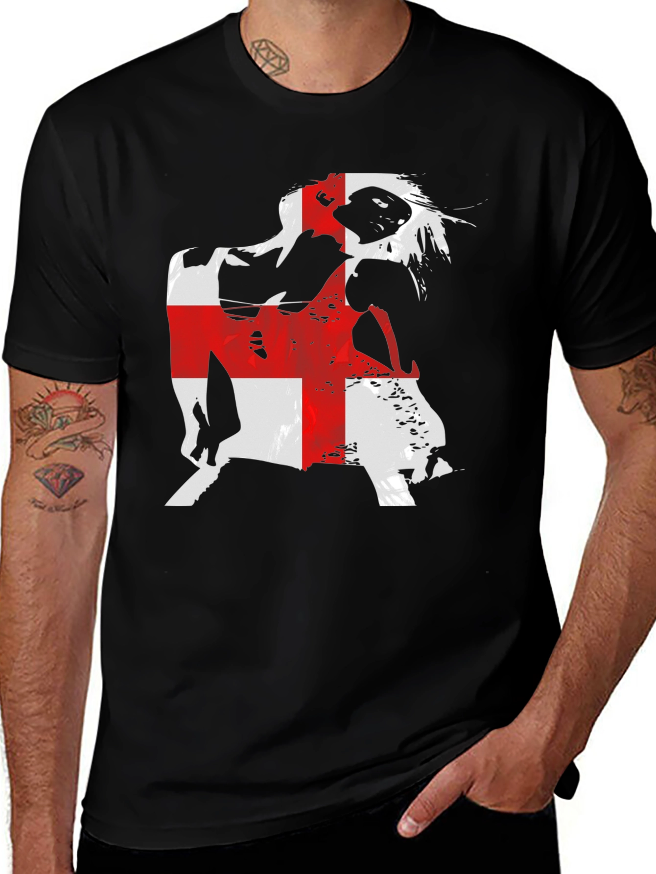 England Flag Graphic Black T-Shirt