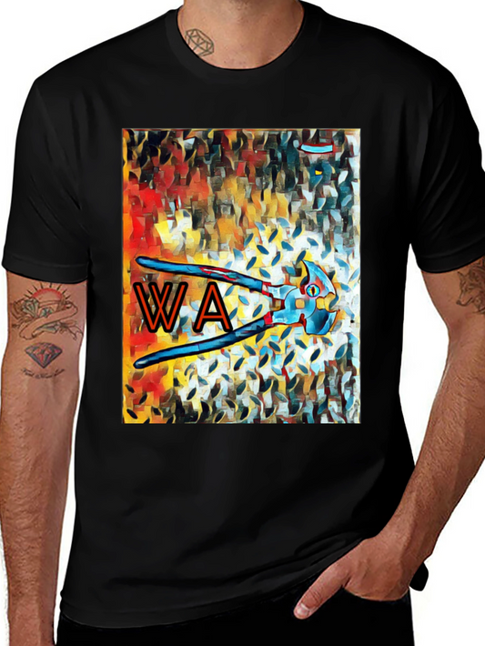 Abstract Art WA Letter Tool Graphic T-Shirt