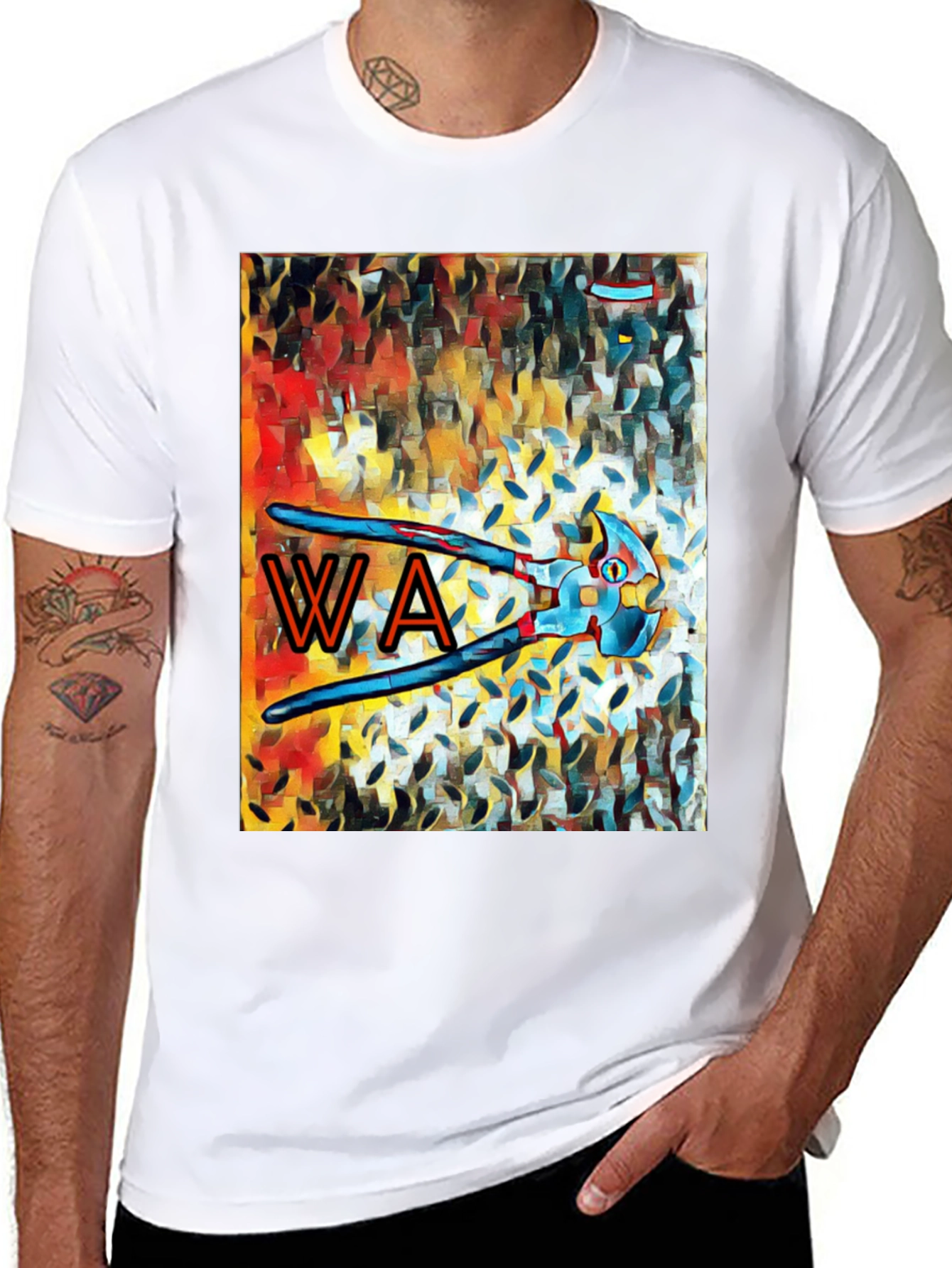 Abstract Art WA Letter Tool Graphic T-Shirt
