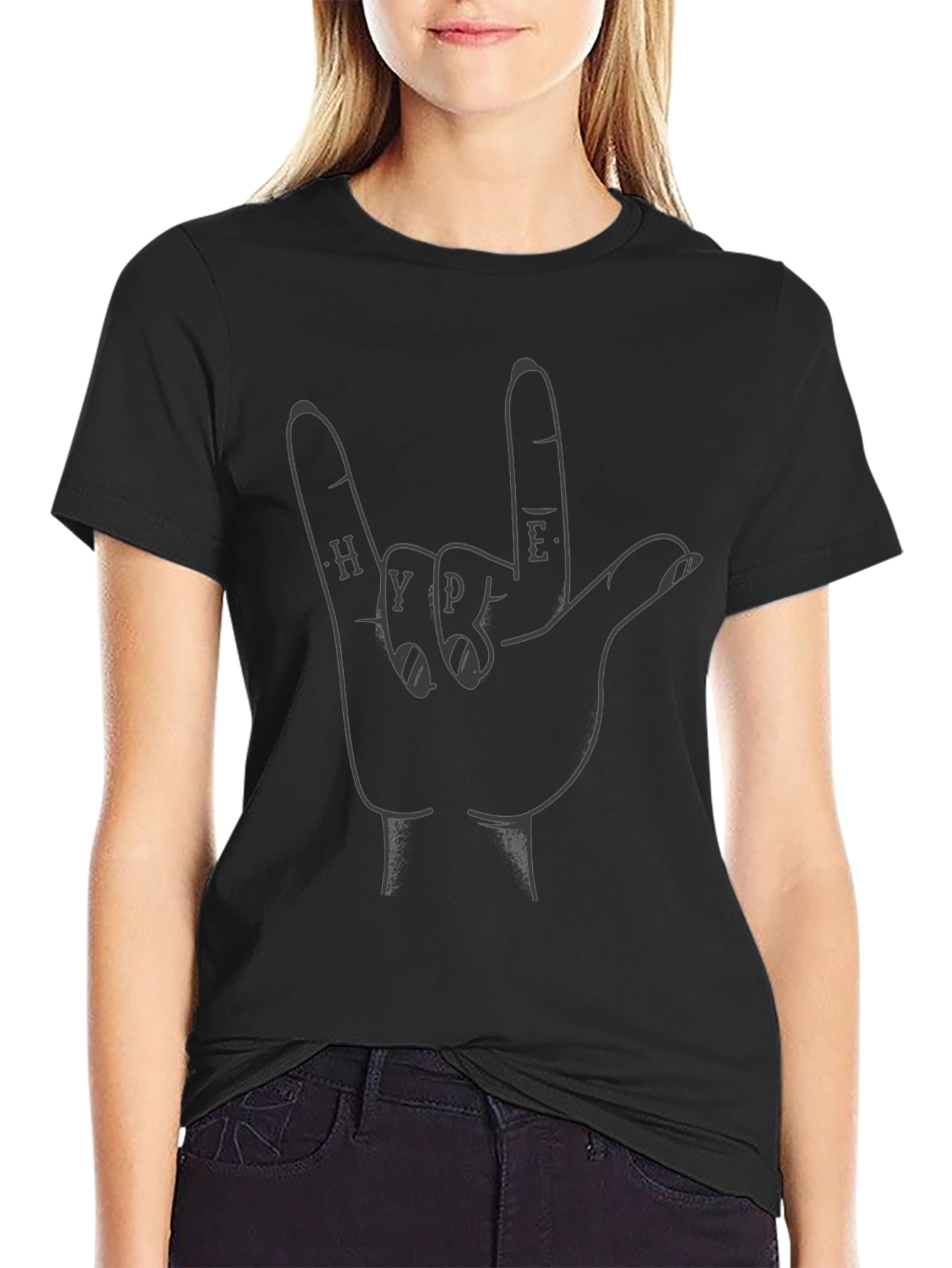 Hype Hand Sign Black T-Shirt