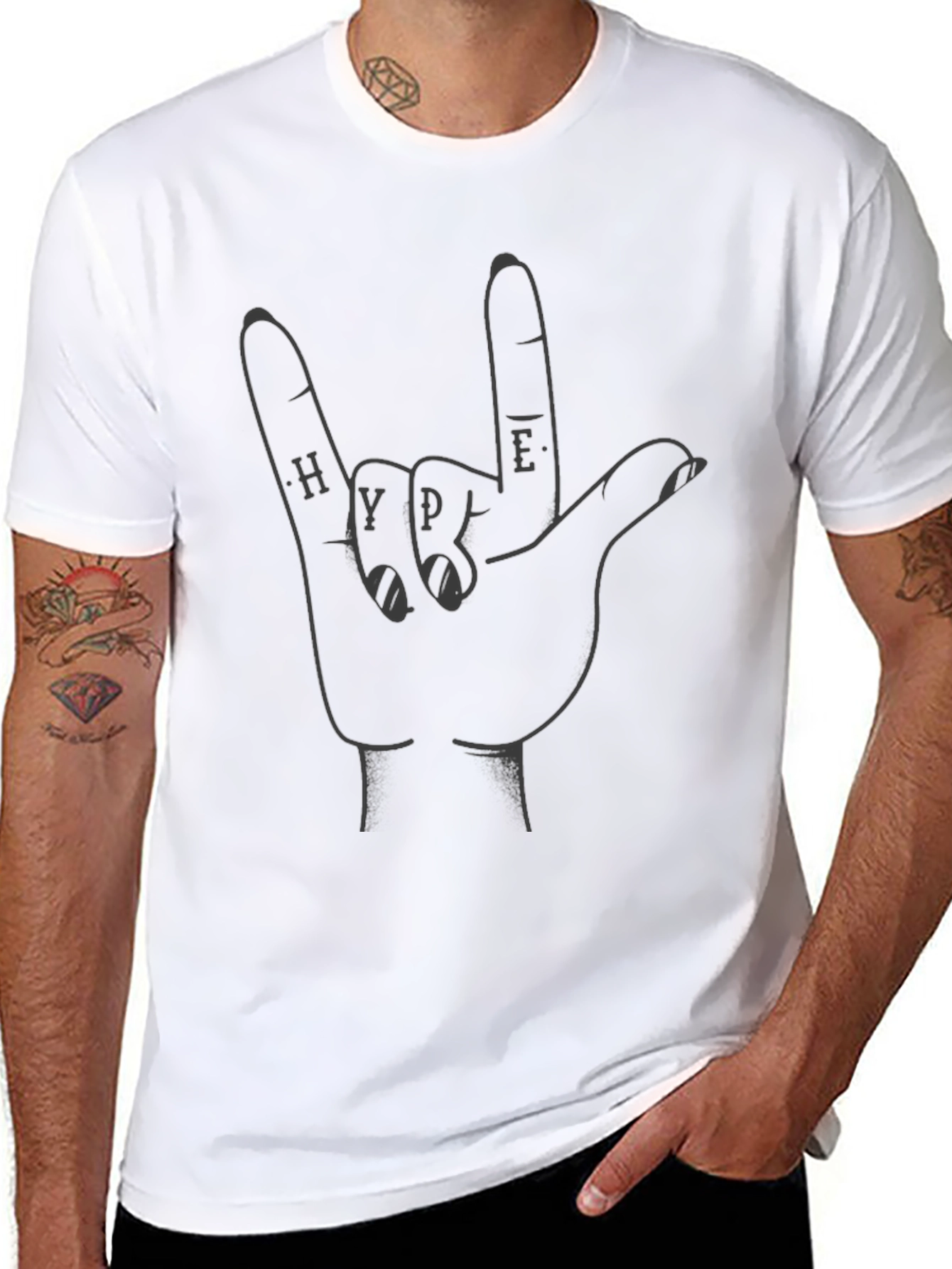 Hype Hand Sign Black T-Shirt