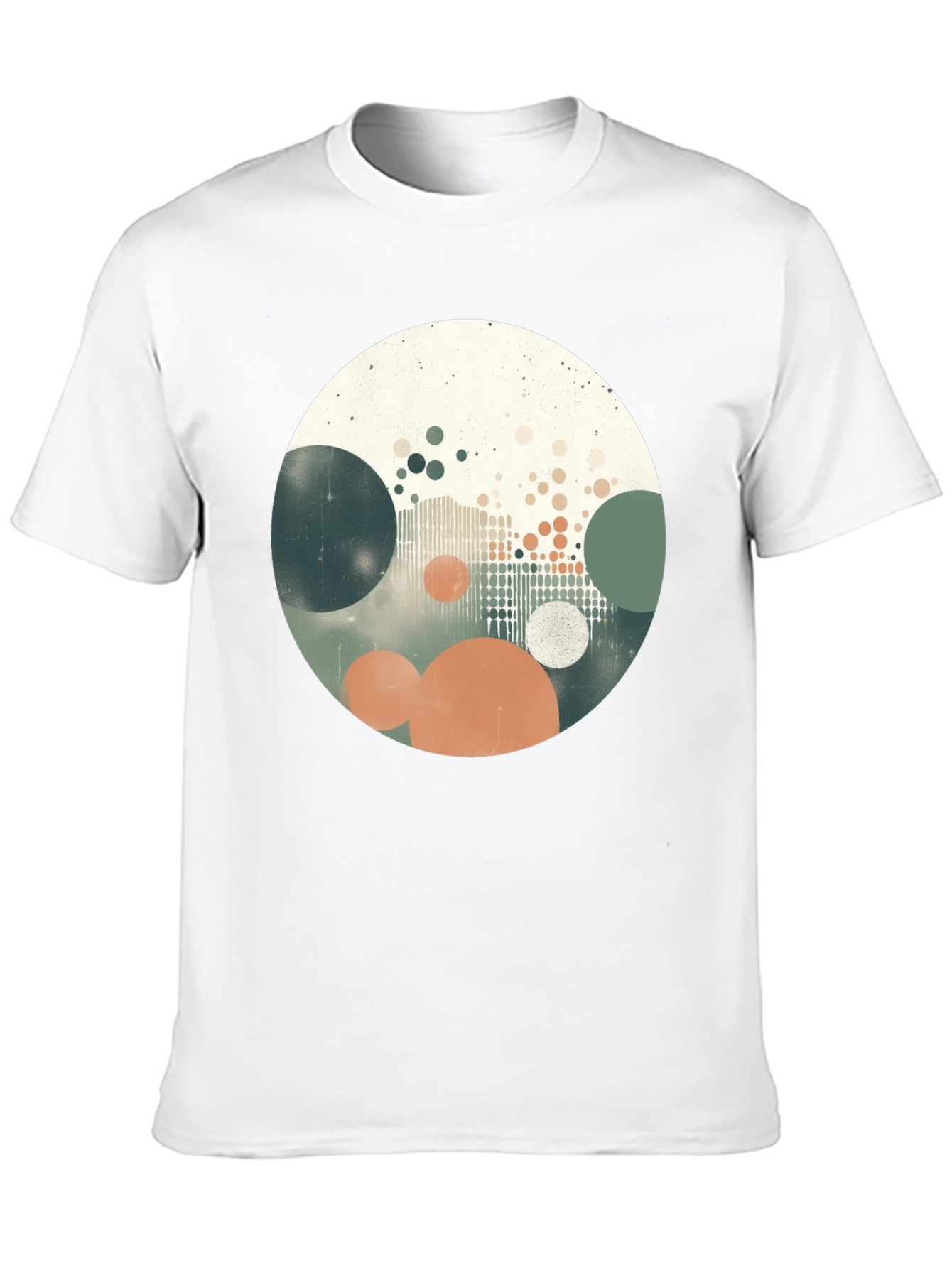 Abstract Circles Graphic Print Black T-Shirt