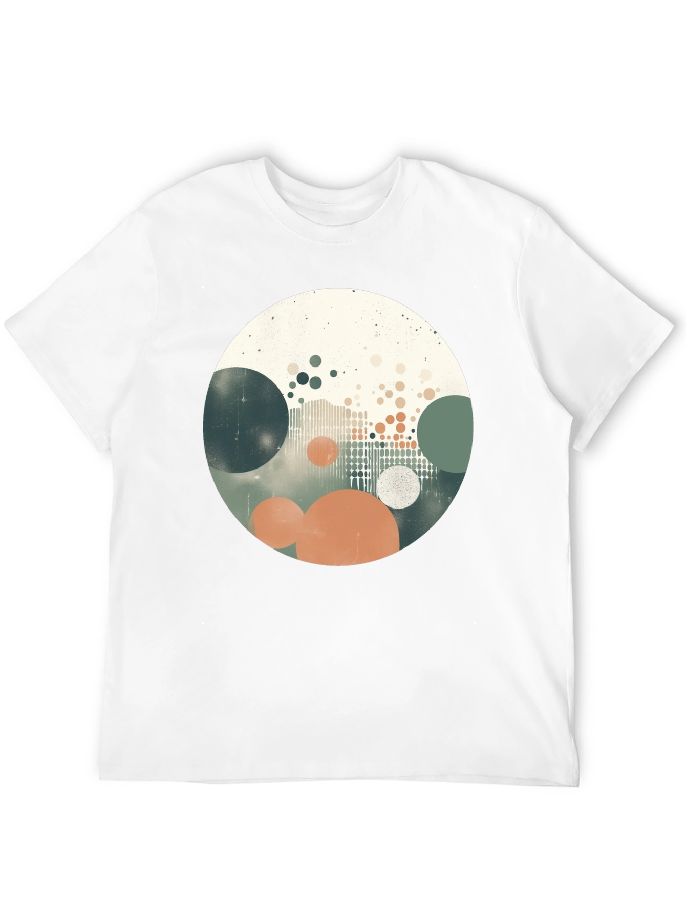 Abstract Circles Graphic Print Black T-Shirt