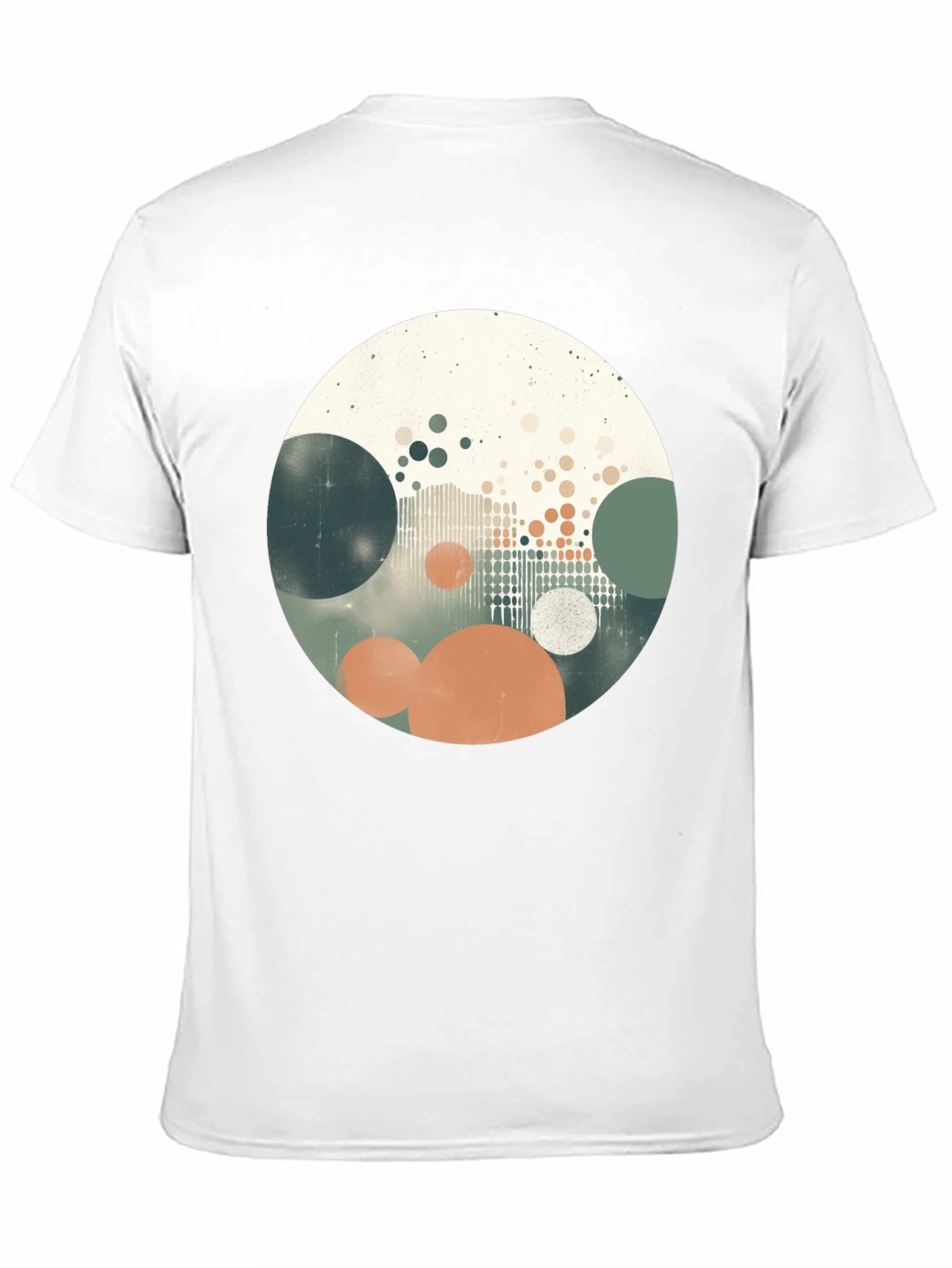 Abstract Circles Graphic Print Black T-Shirt