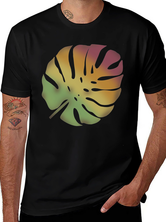 Tropical Leaf Black T-Shirt