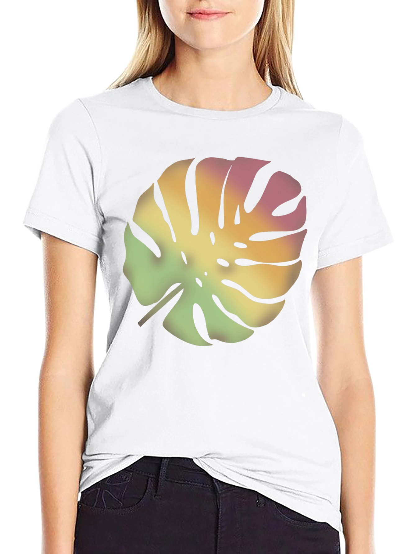 Tropical Leaf Black T-Shirt