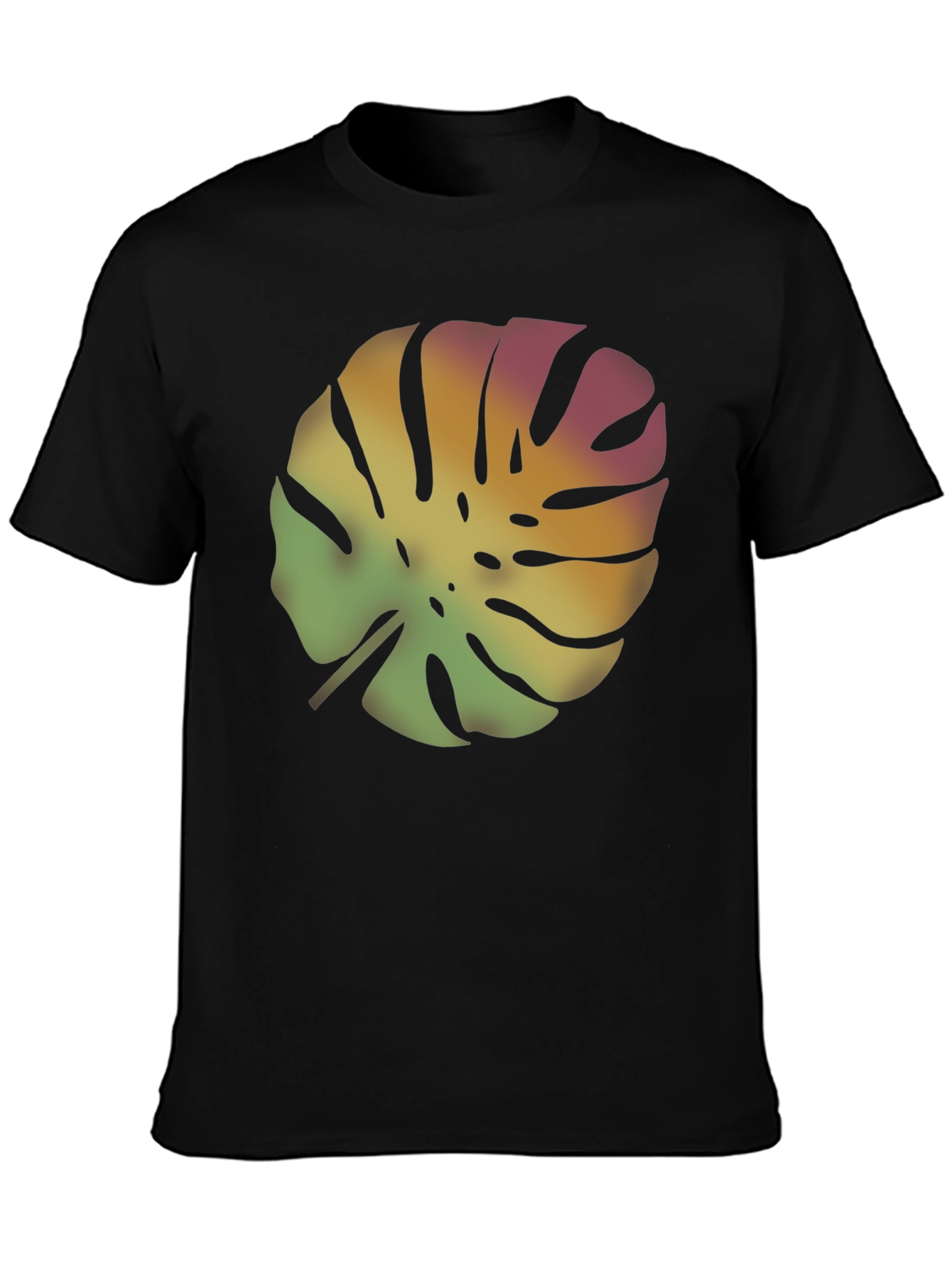 Tropical Leaf Black T-Shirt