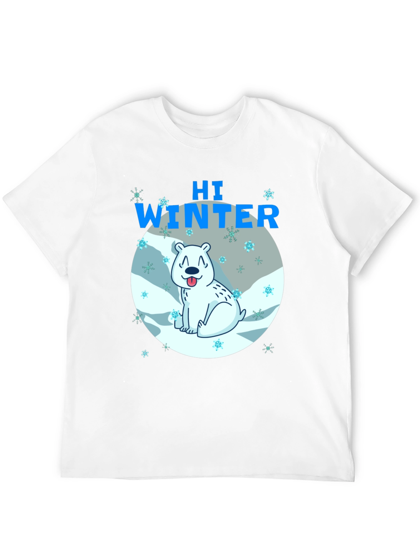 Hi Winter Polar Bear Graphic T-Shirt