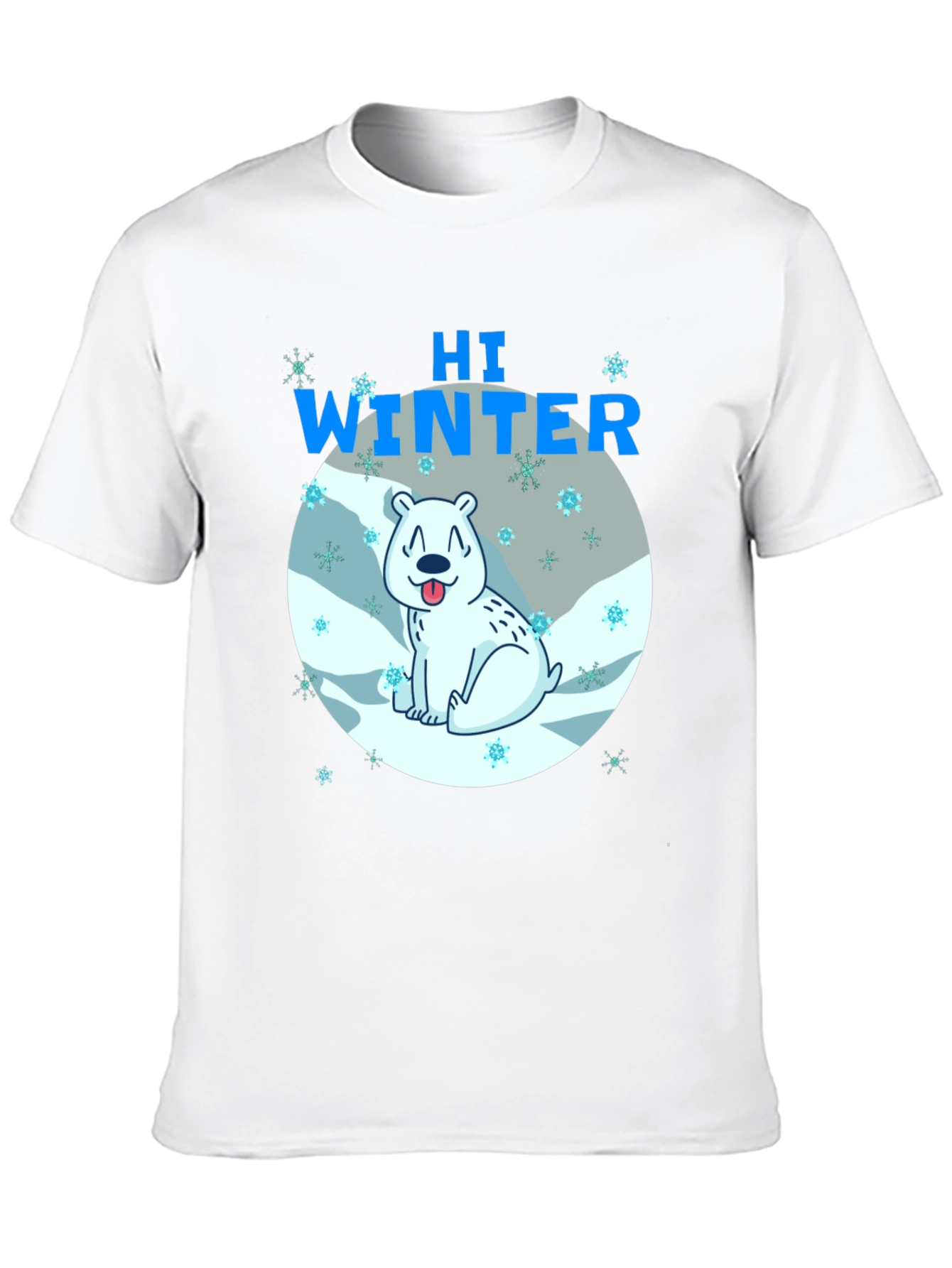 Hi Winter Polar Bear Graphic T-Shirt