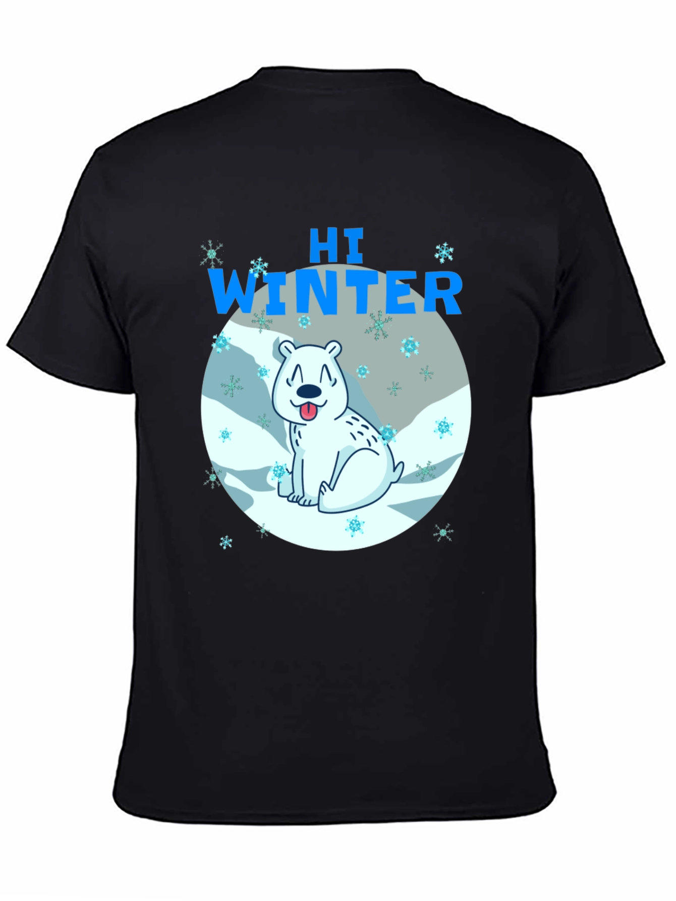 Hi Winter Polar Bear Graphic T-Shirt