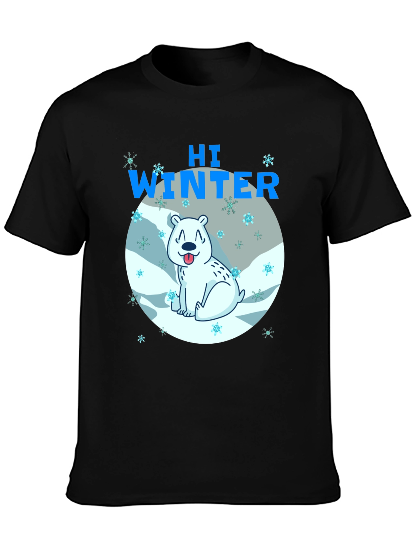 Hi Winter Polar Bear Graphic T-Shirt
