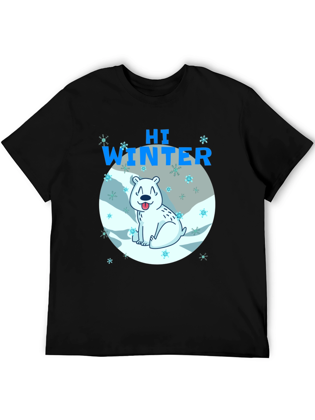 Hi Winter Polar Bear Graphic T-Shirt
