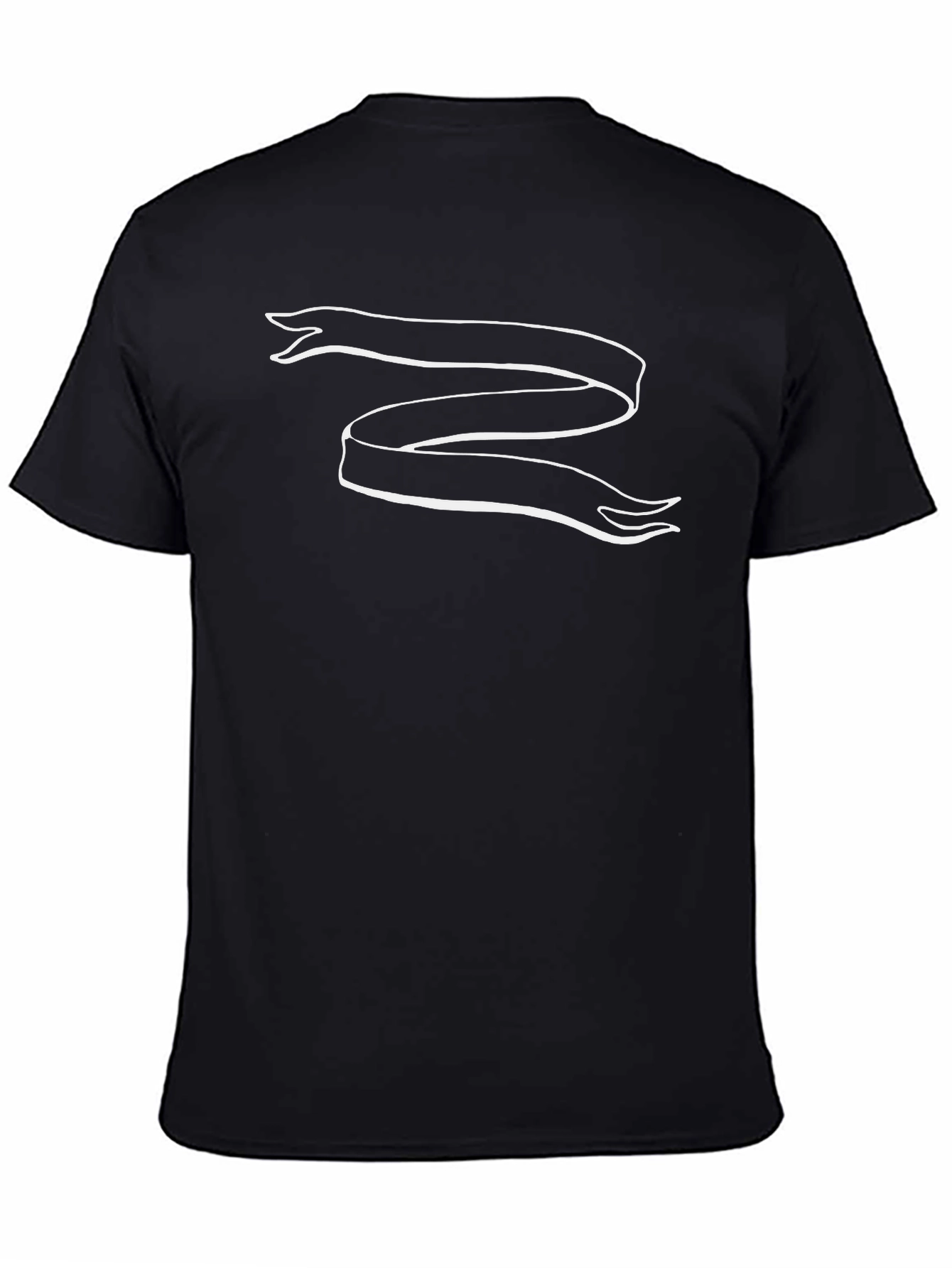 Mens Black Graphic Tee - Ribbon Design