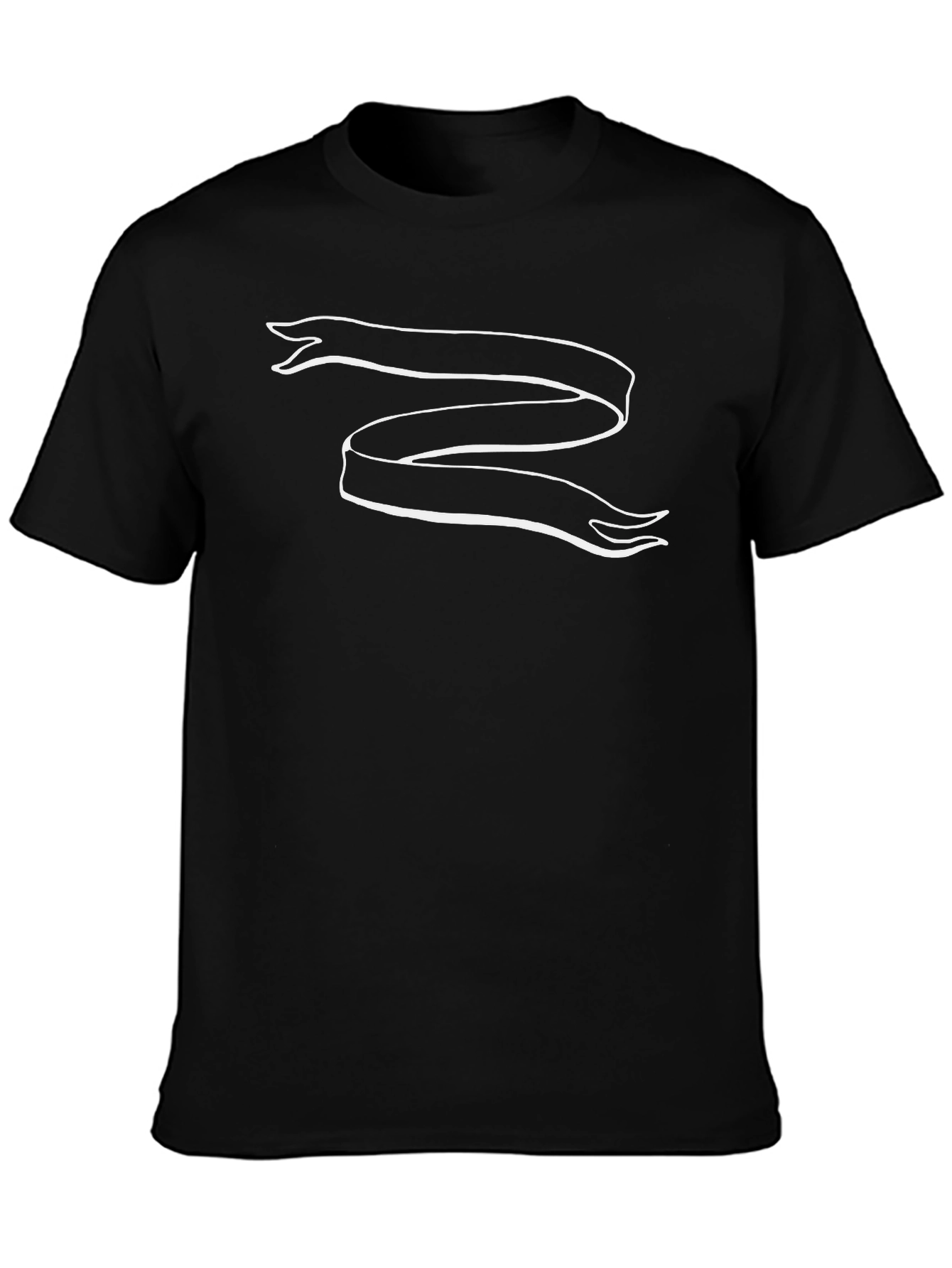 Mens Black Graphic Tee - Ribbon Design