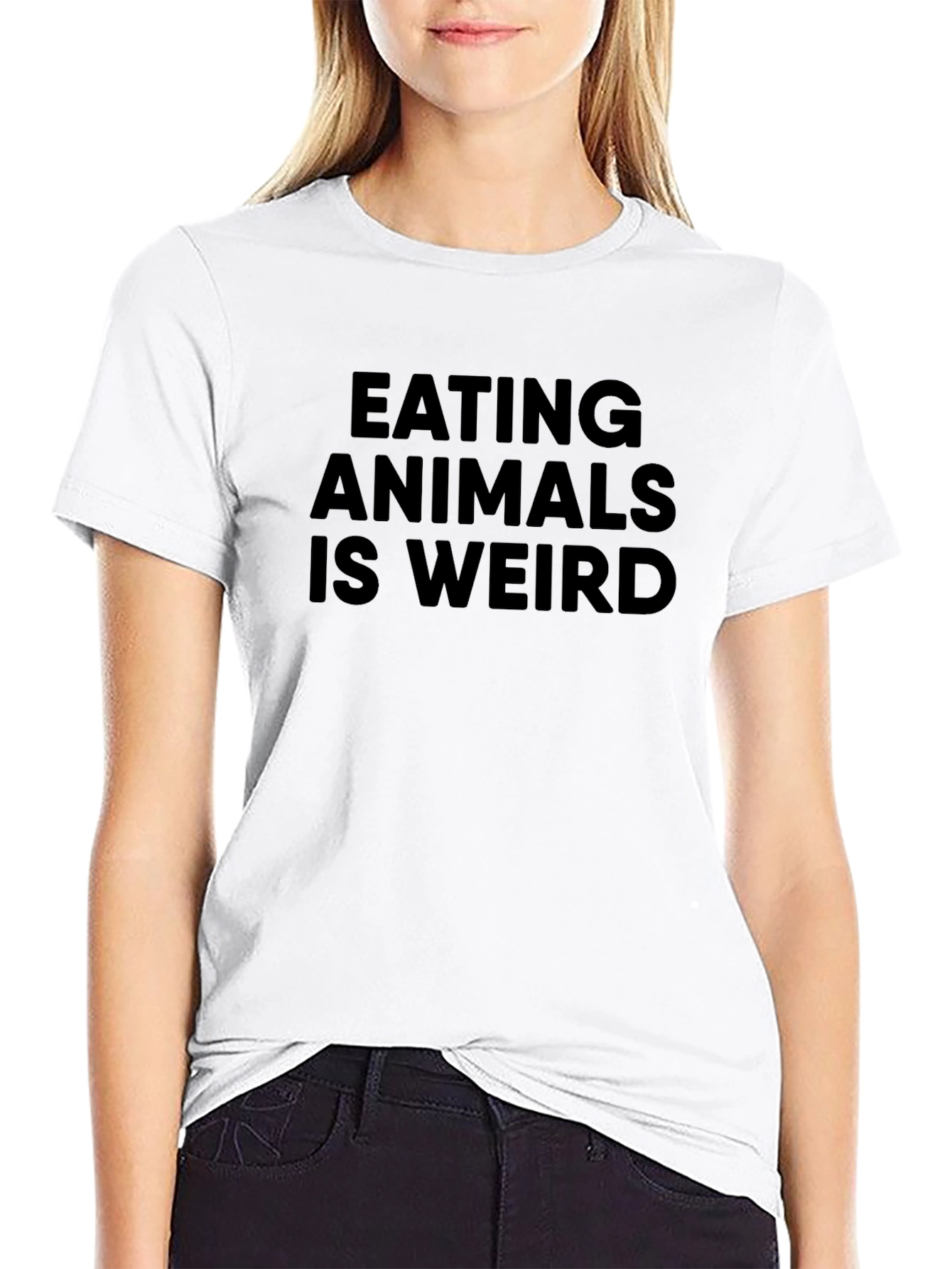 Eating Animals Is Weird - Unisex Black T-Shirt