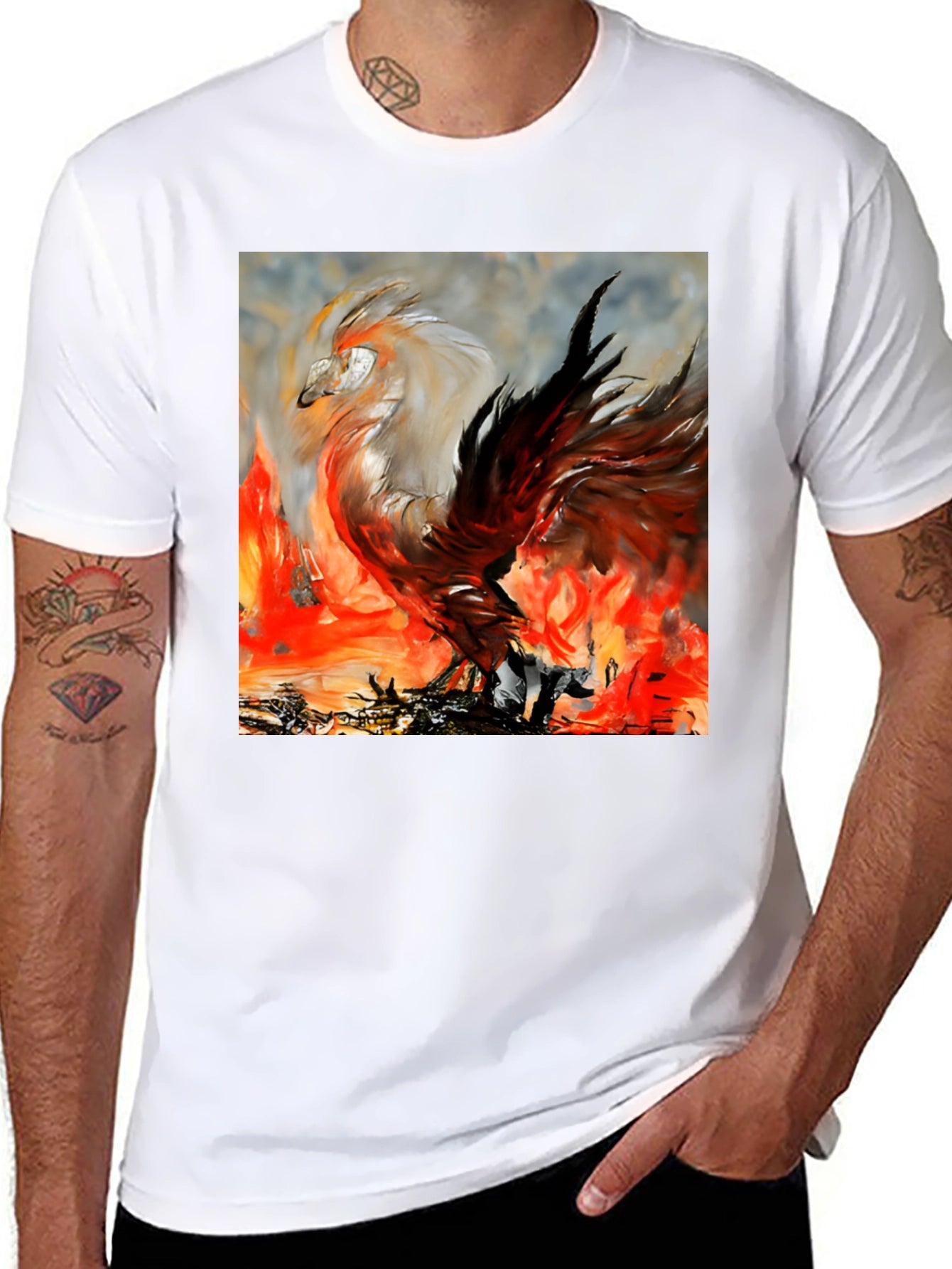 Phoenix Firebird Graphic Tee - Unique Artistic Design
