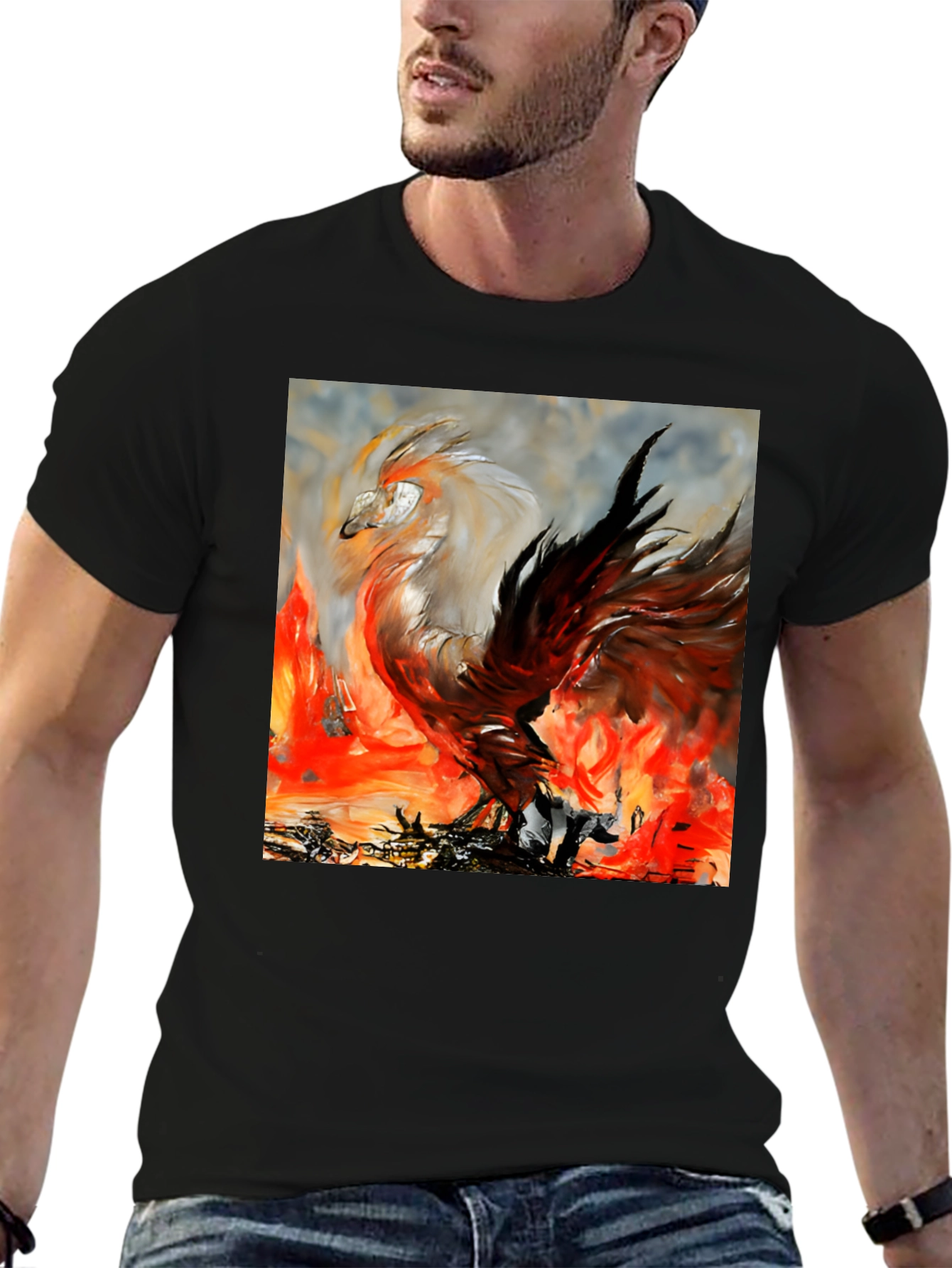Phoenix Firebird Graphic Tee - Unique Artistic Design