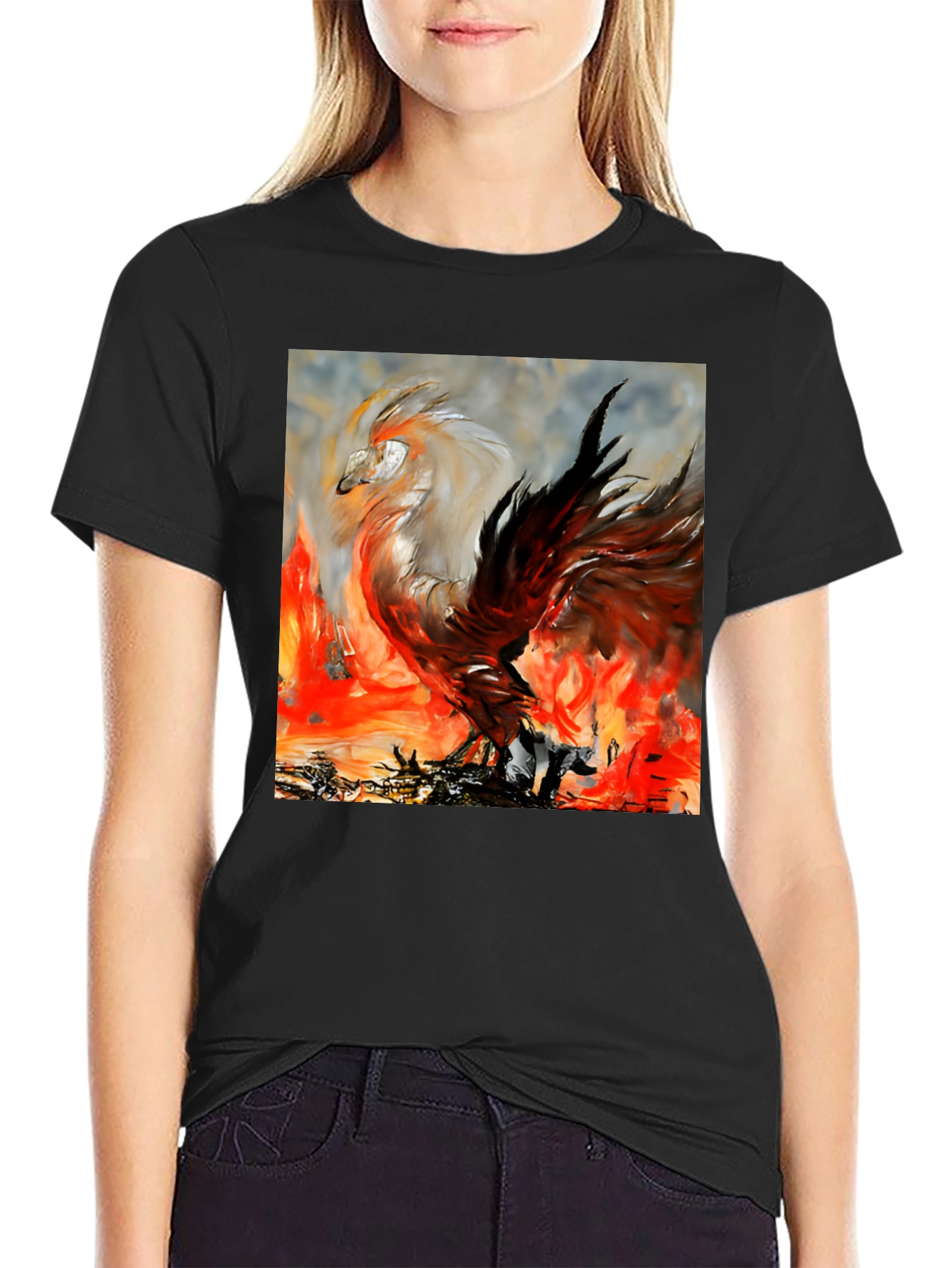 Phoenix Firebird Graphic Tee - Unique Artistic Design