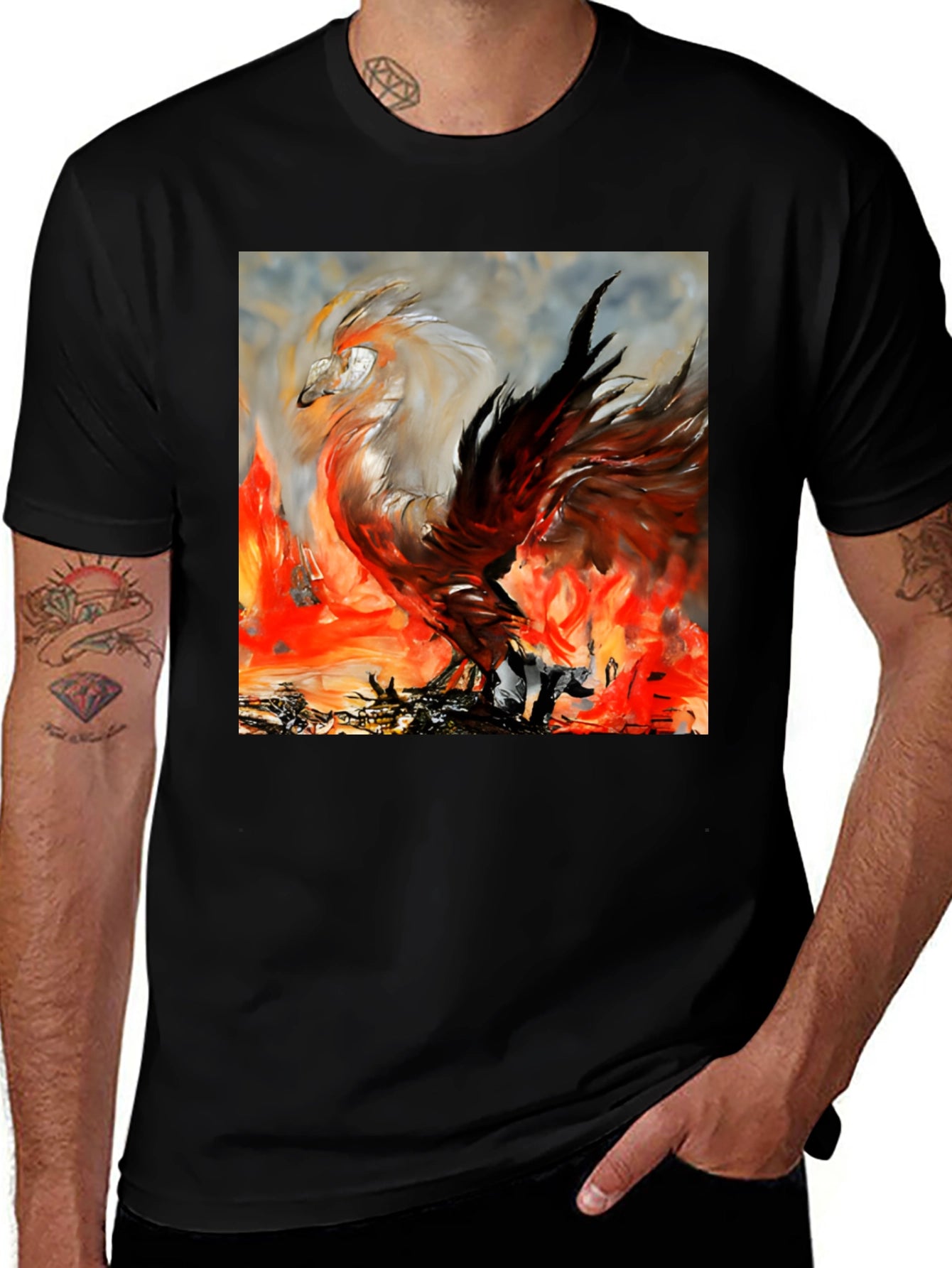Phoenix Firebird Graphic Tee - Unique Artistic Design