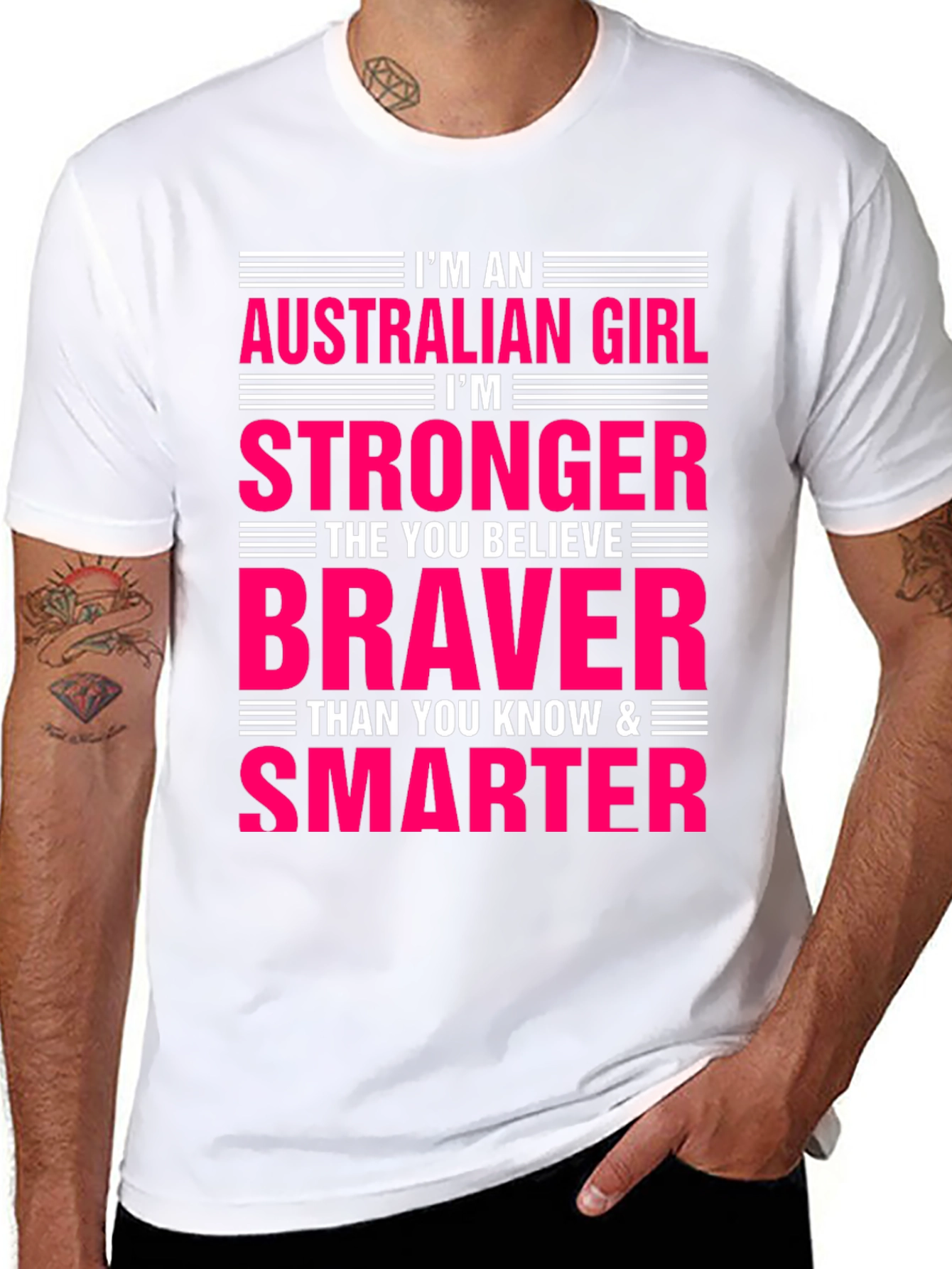 Australian Girl Stronger Braver Smarter Graphic Tee