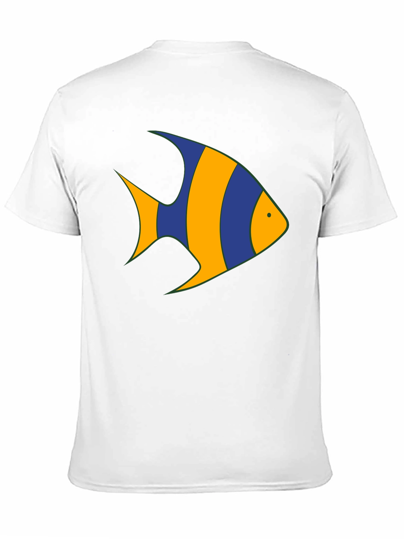 Striped Fish Graphic Tee - Black Cotton Comfort