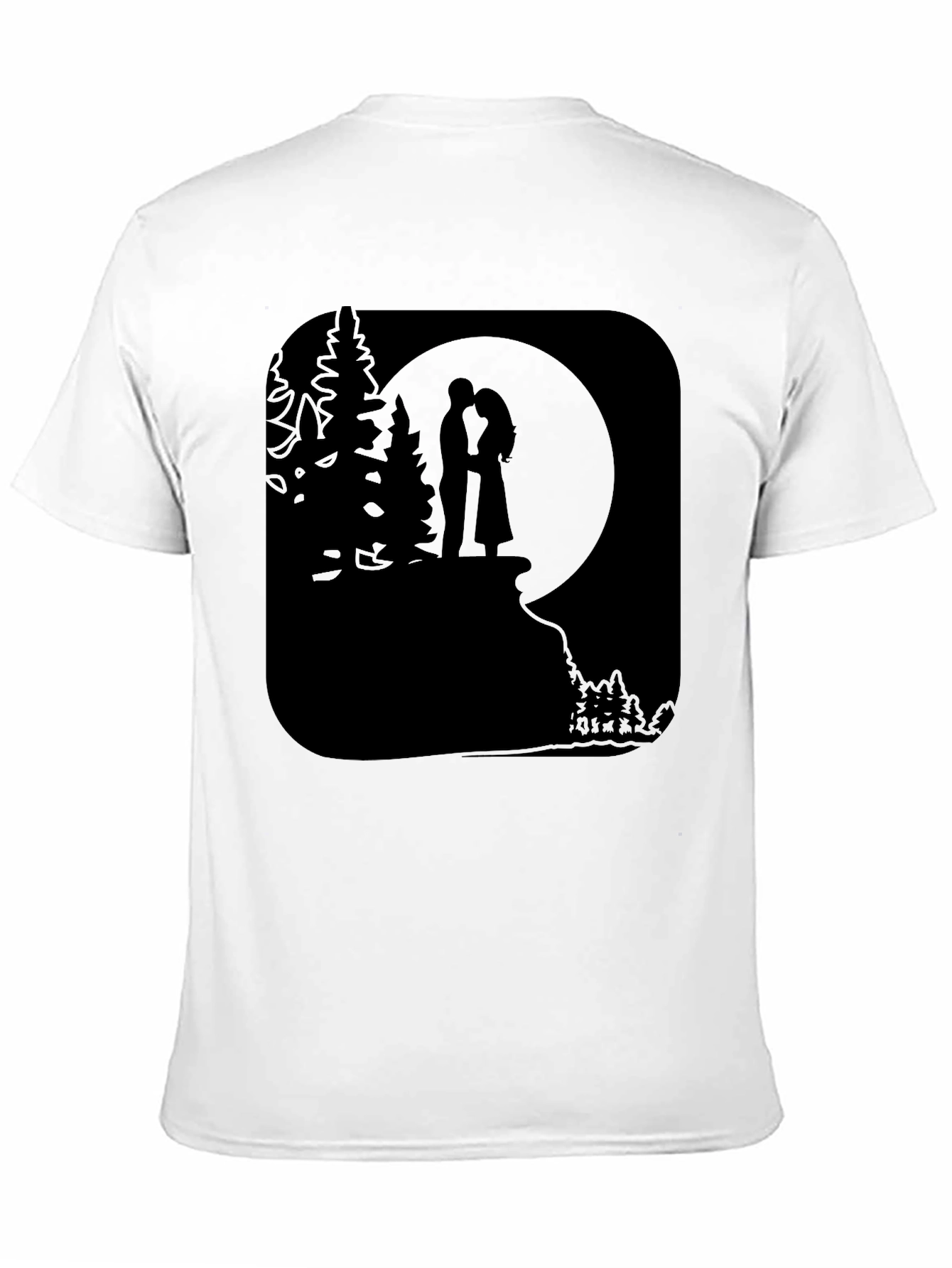 Romantic Moonlit Couple Graphic T-Shirt