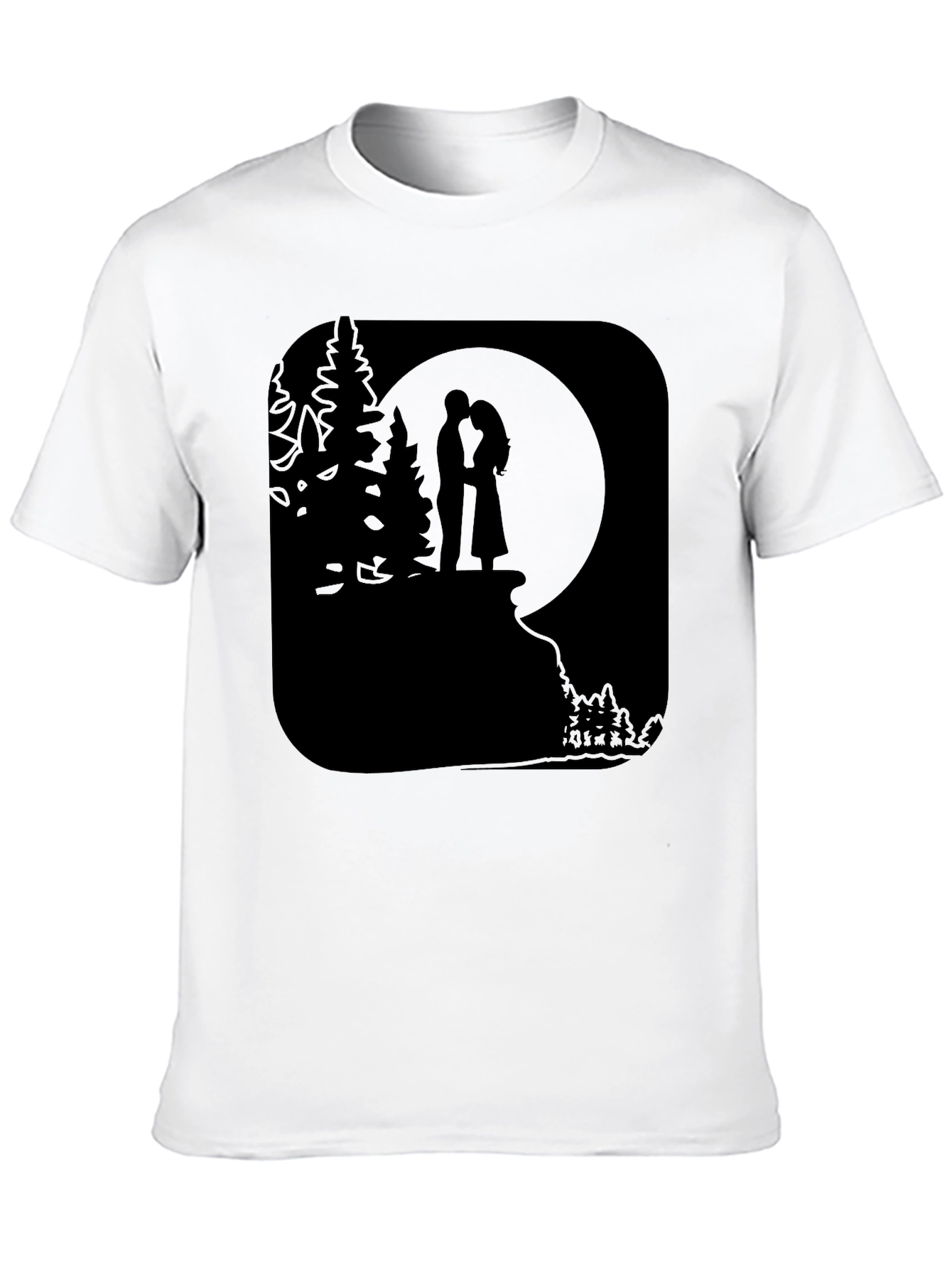 Romantic Moonlit Couple Graphic T-Shirt