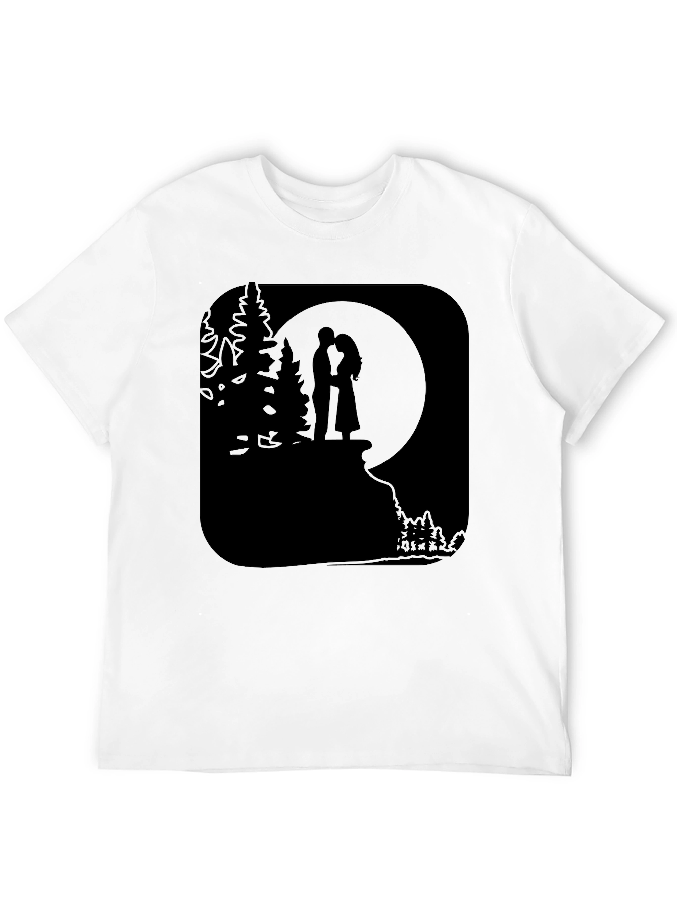 Romantic Moonlit Couple Graphic T-Shirt