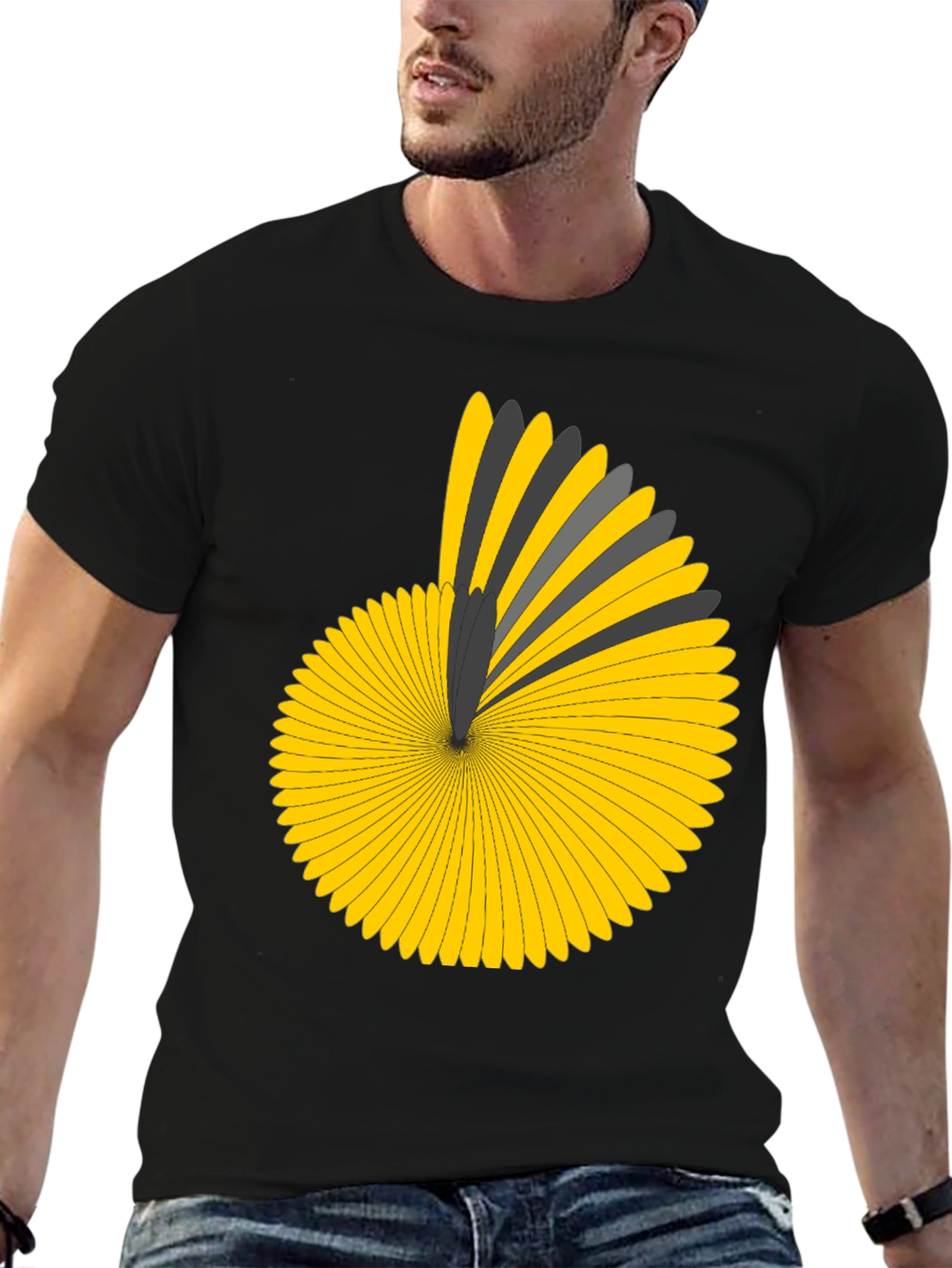 Geometric Pattern Black T-Shirt