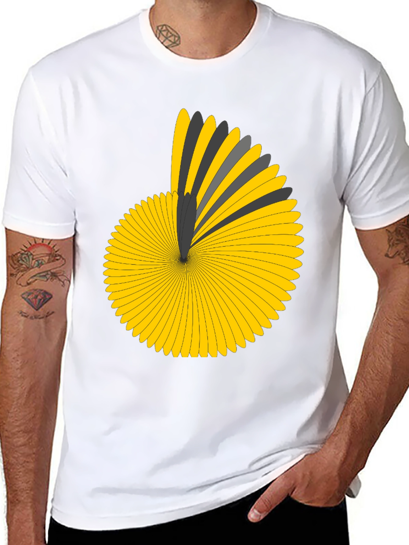 Geometric Pattern Black T-Shirt